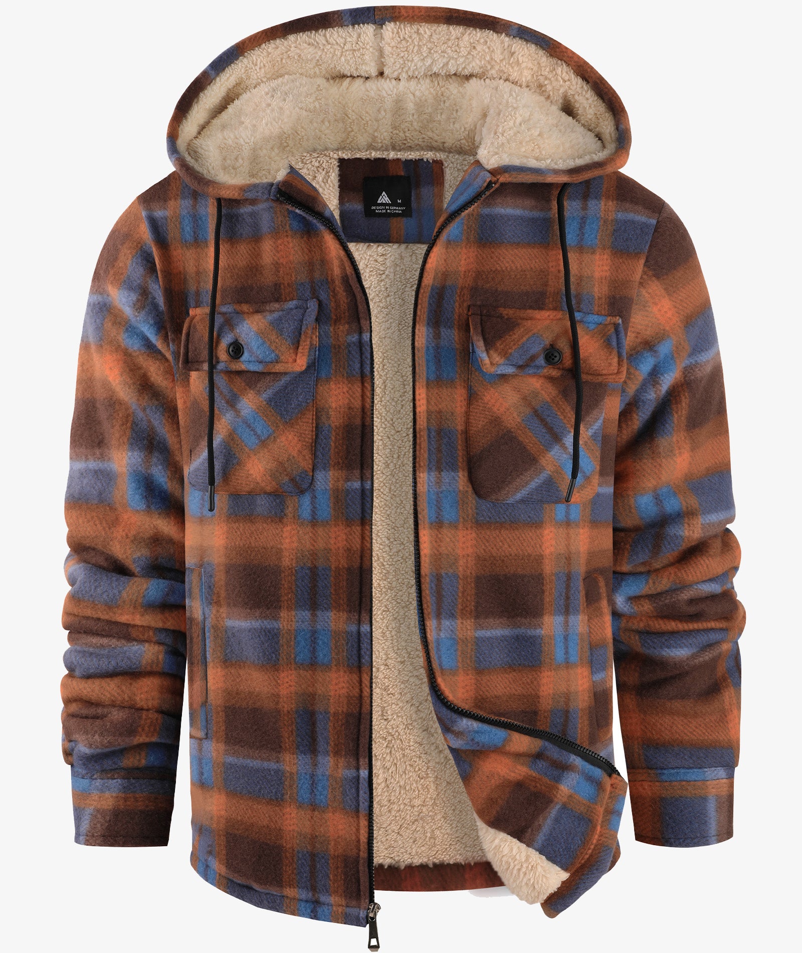 Plaid Sherpa Pocket Hoodie