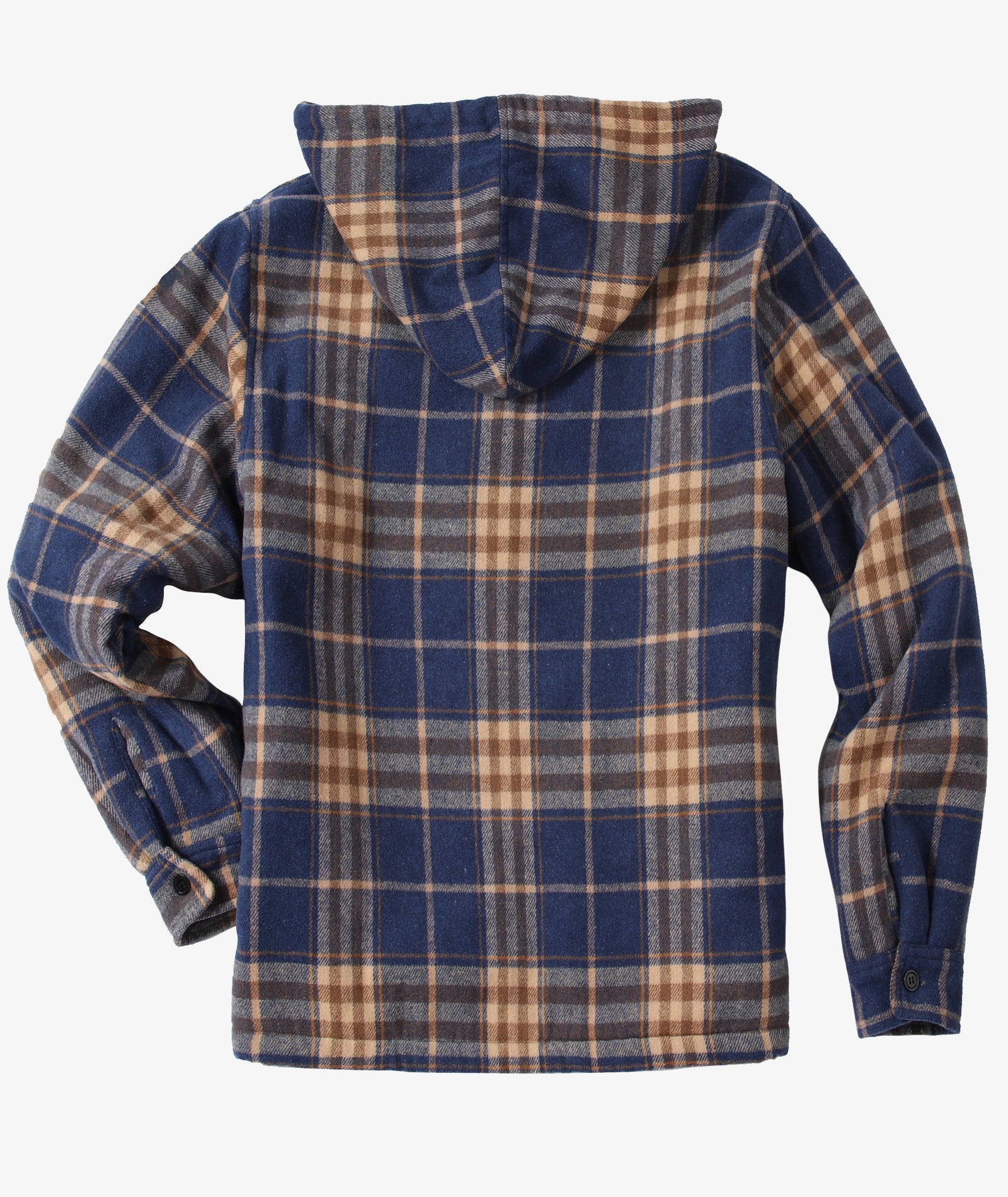 Sherpa-Lined Plaid Hooded Jacket
