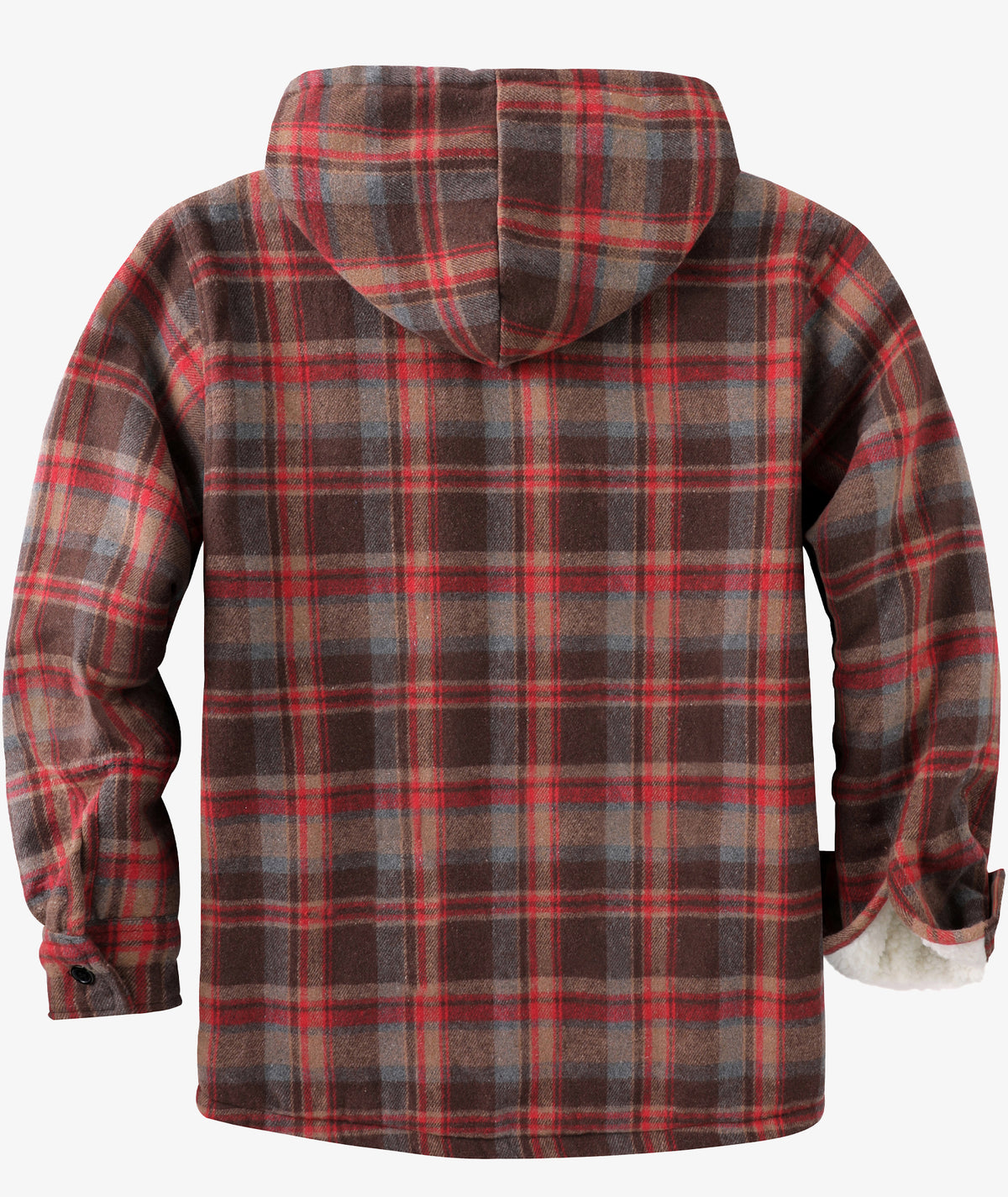 Sherpa-Lined Plaid Hooded Jacket