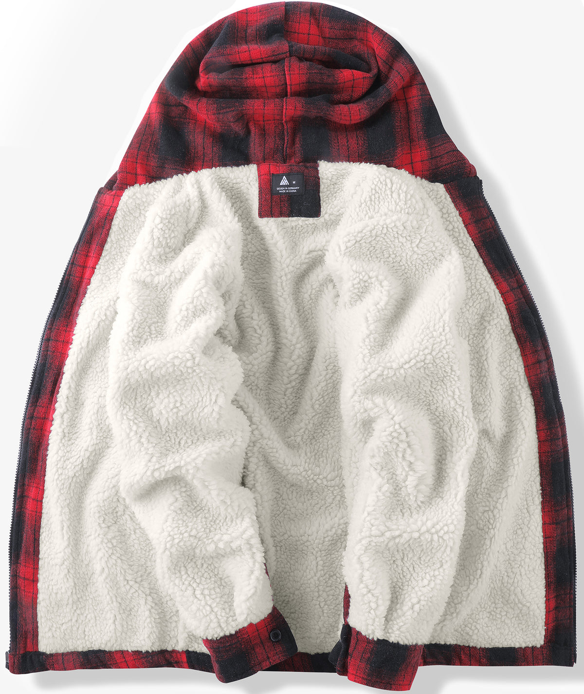 Sherpa-Lined Plaid Hooded Jacket