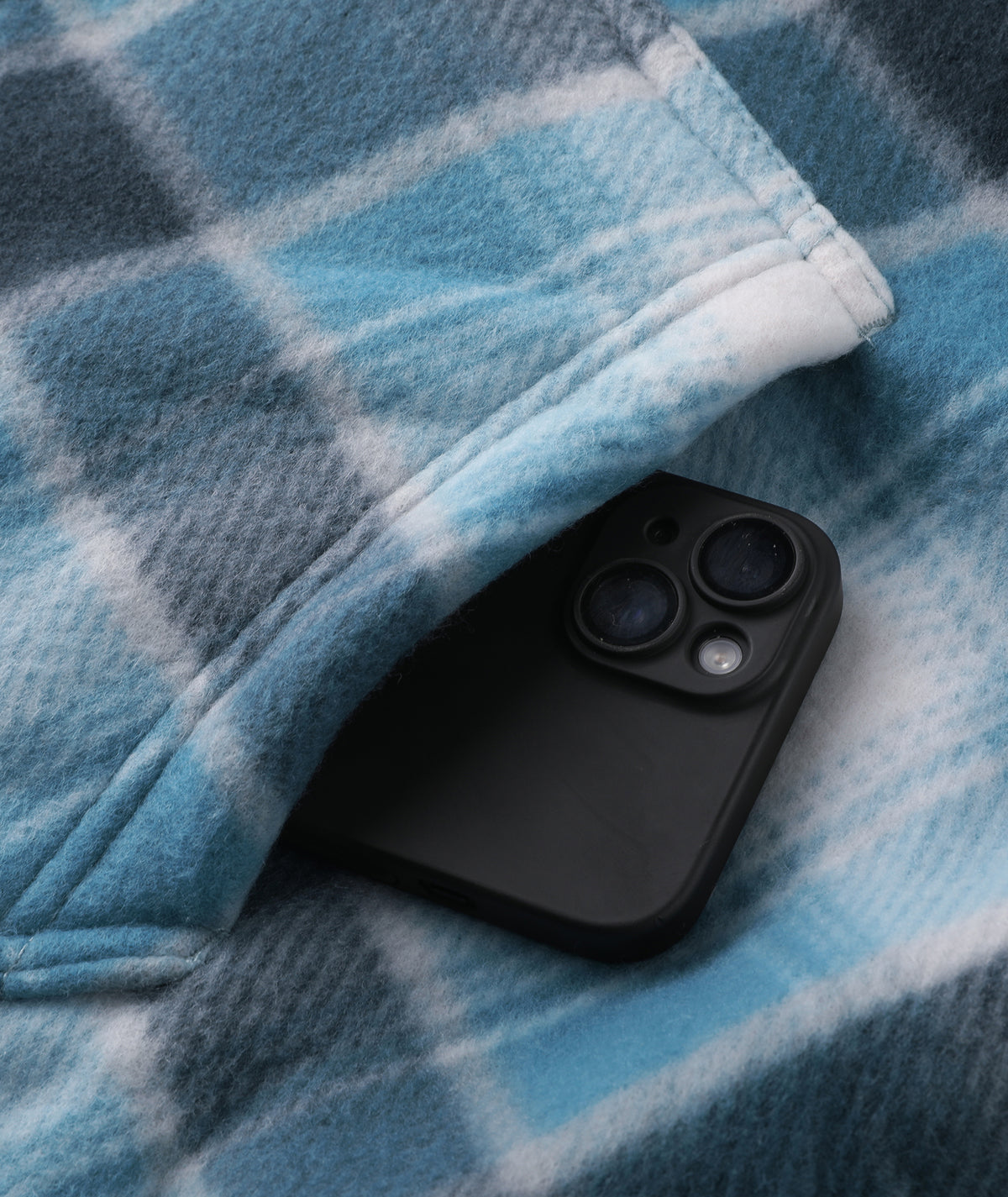 Plaid Sherpa Full-Zip Hoodie