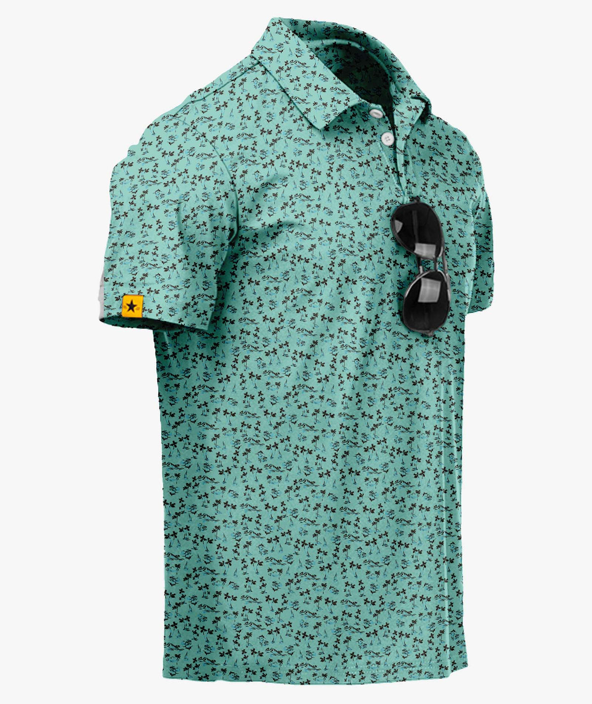 ZITY Botanical Print Golf Polo