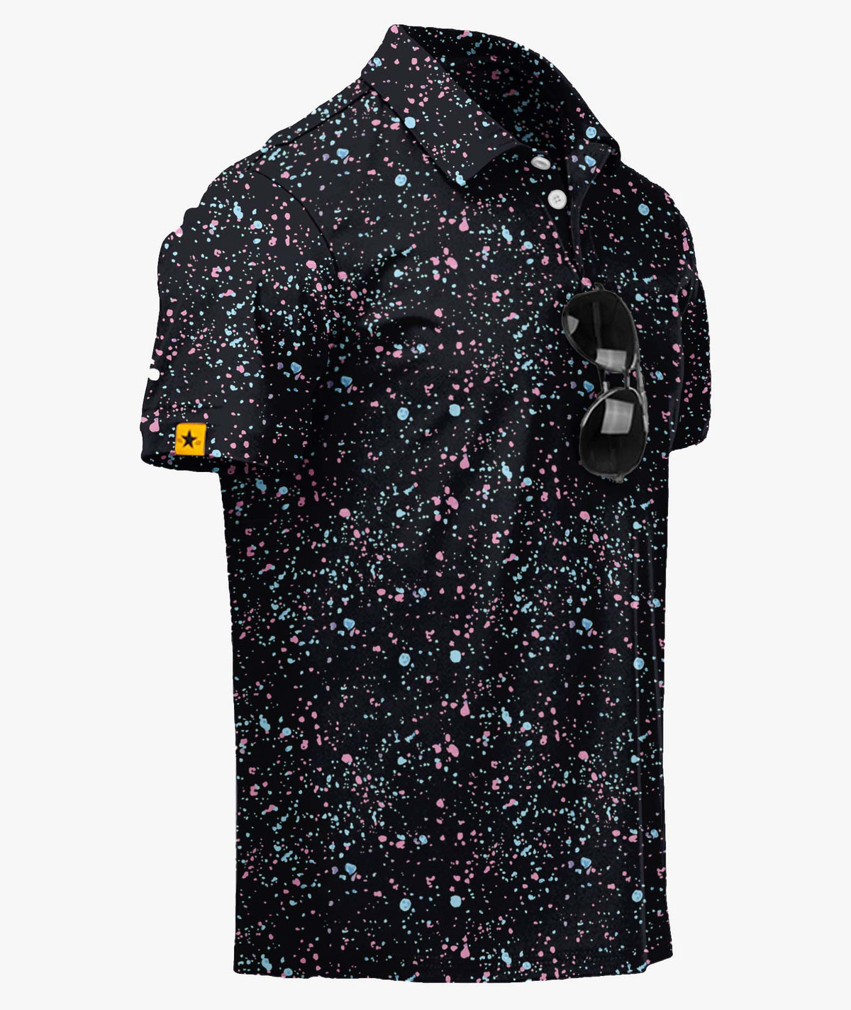 ZITY Splatter Print Golf Polo