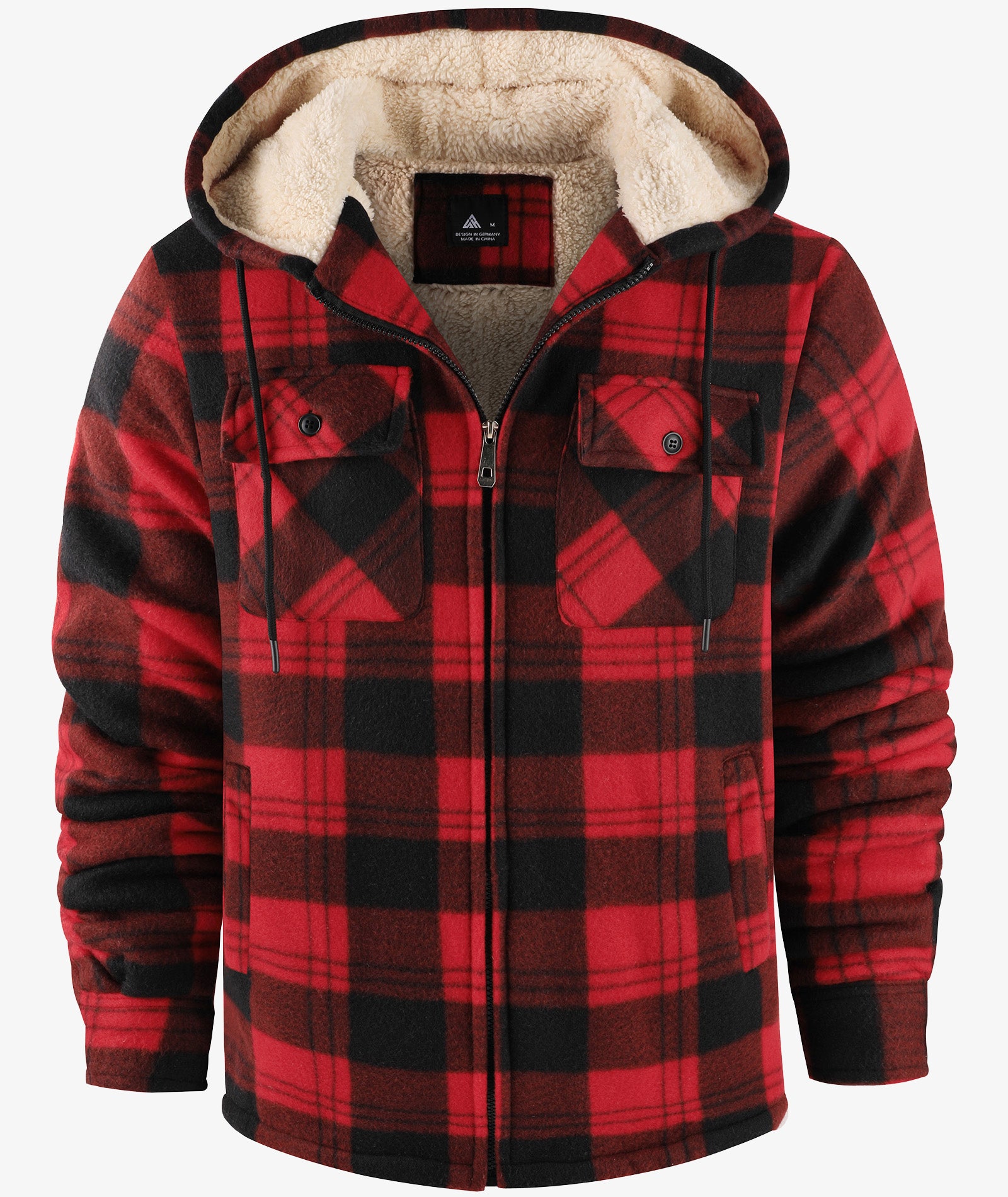 Plaid Sherpa Pocket Hoodie