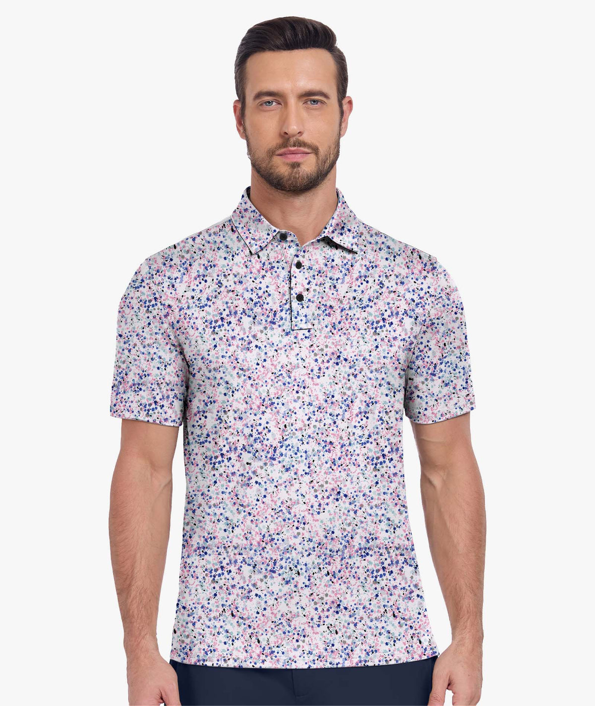 Speckle Print Golf Polo