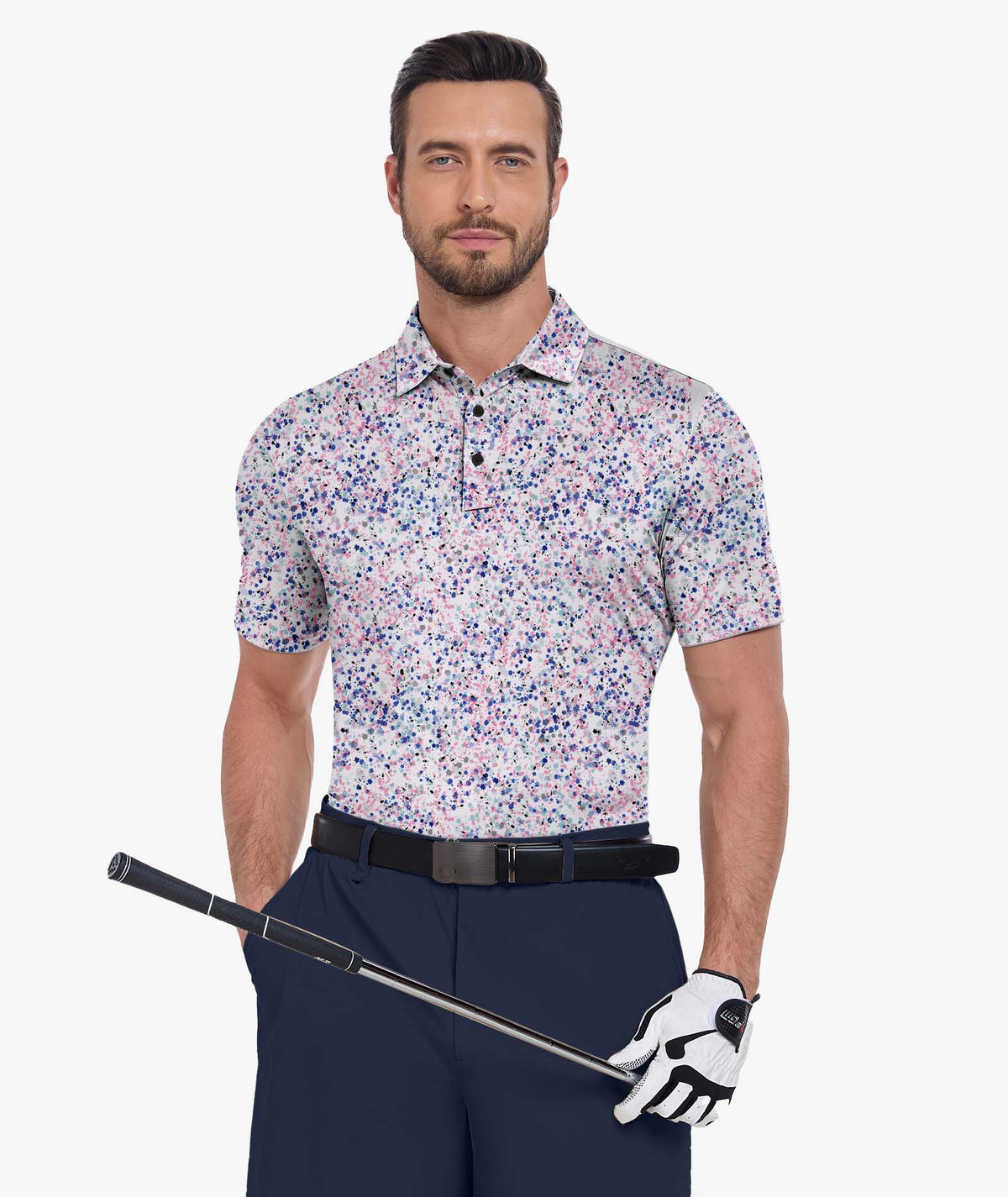 Speckle Print Golf Polo
