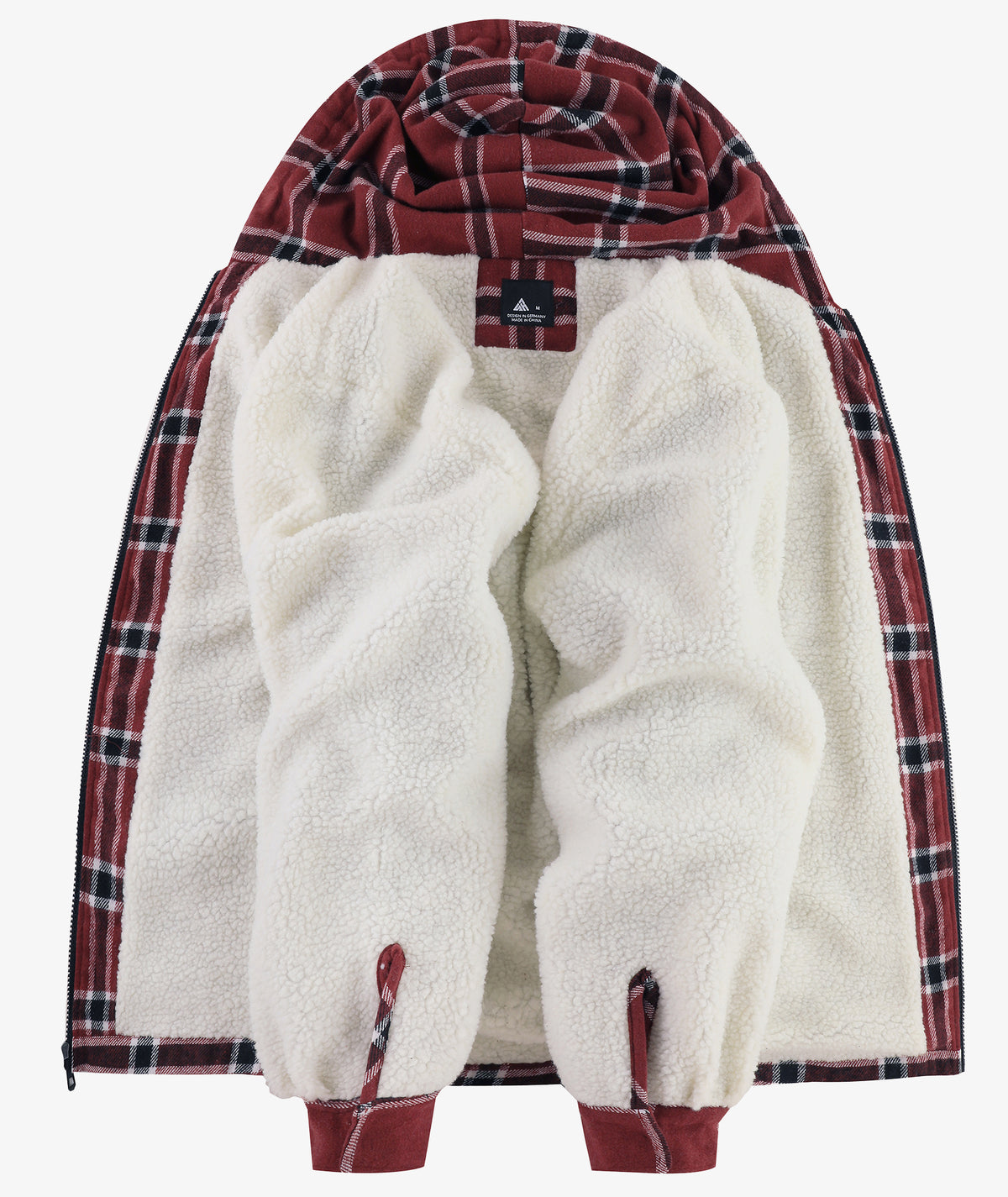 Sherpa-Lined Plaid Hooded Jacket