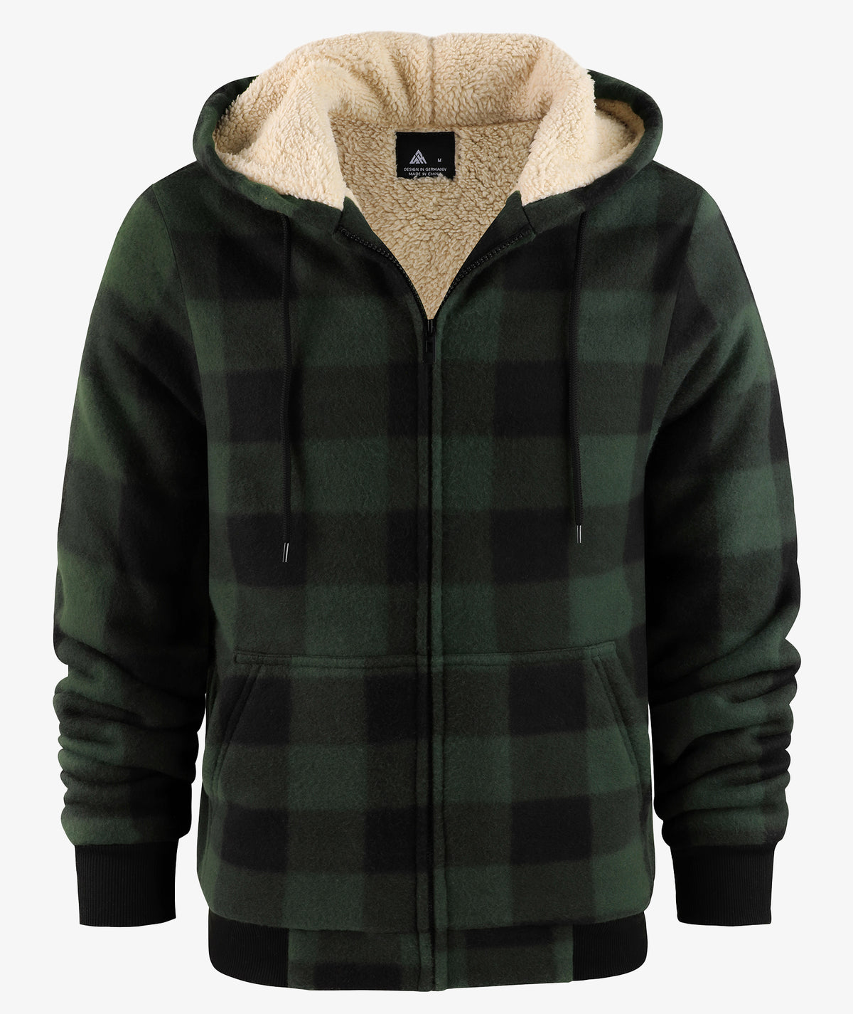 Plaid Sherpa Full-Zip Hoodie