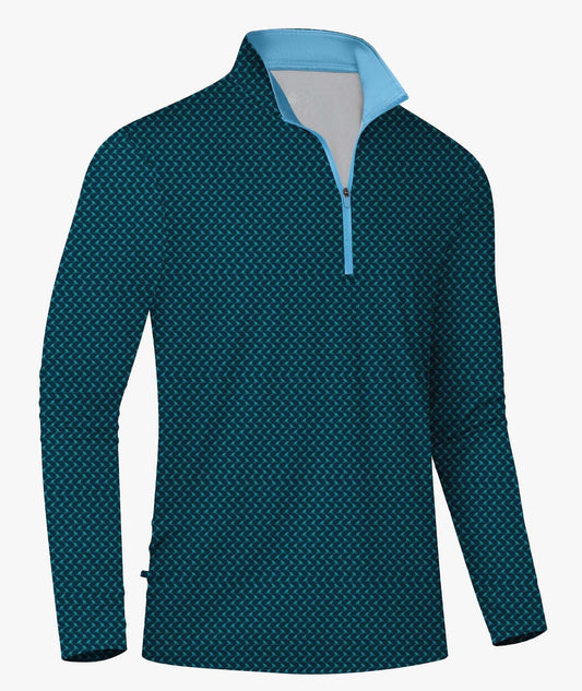 Wave Geo Quarter Zip Polo