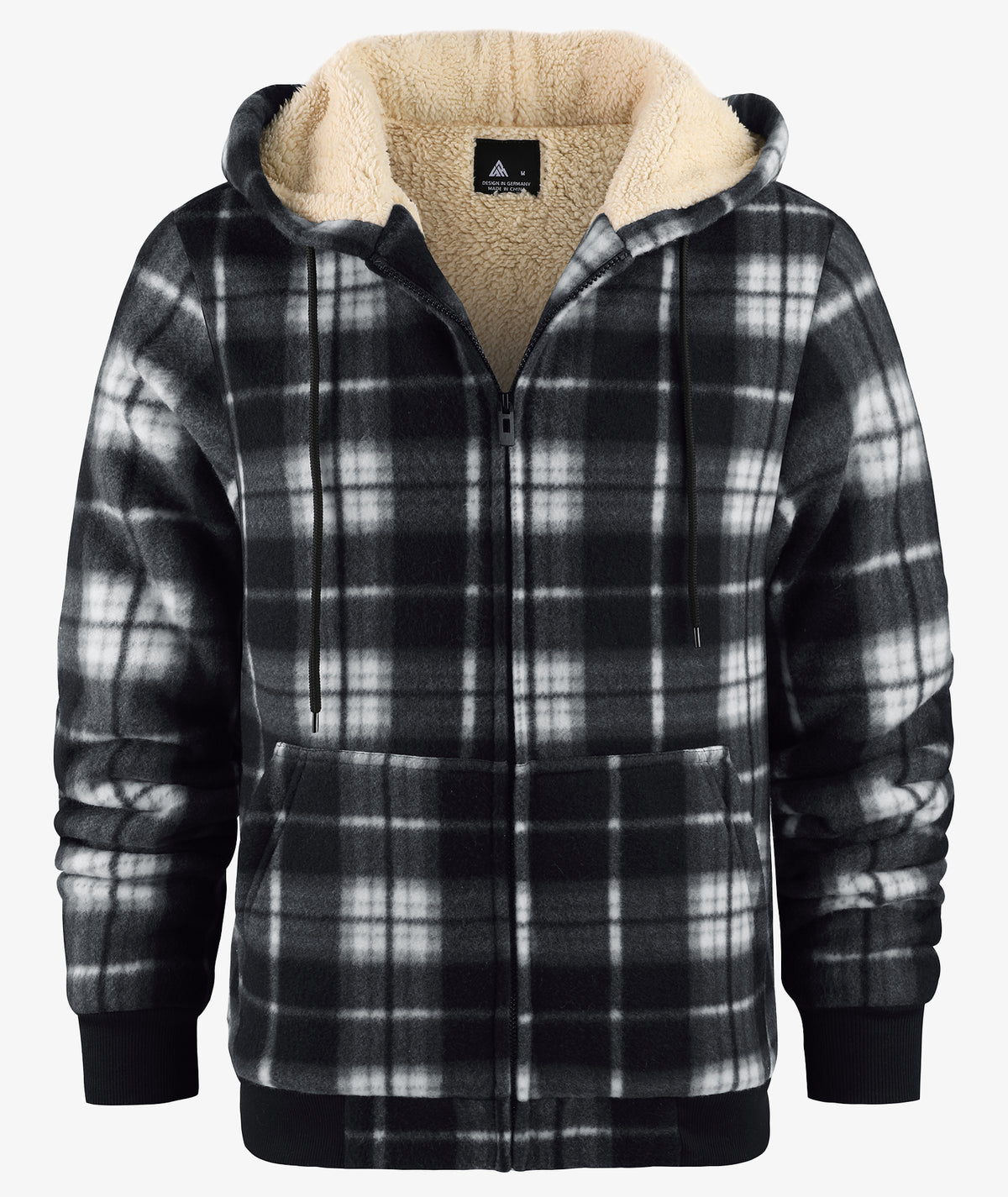 Plaid Sherpa Full-Zip Hoodie