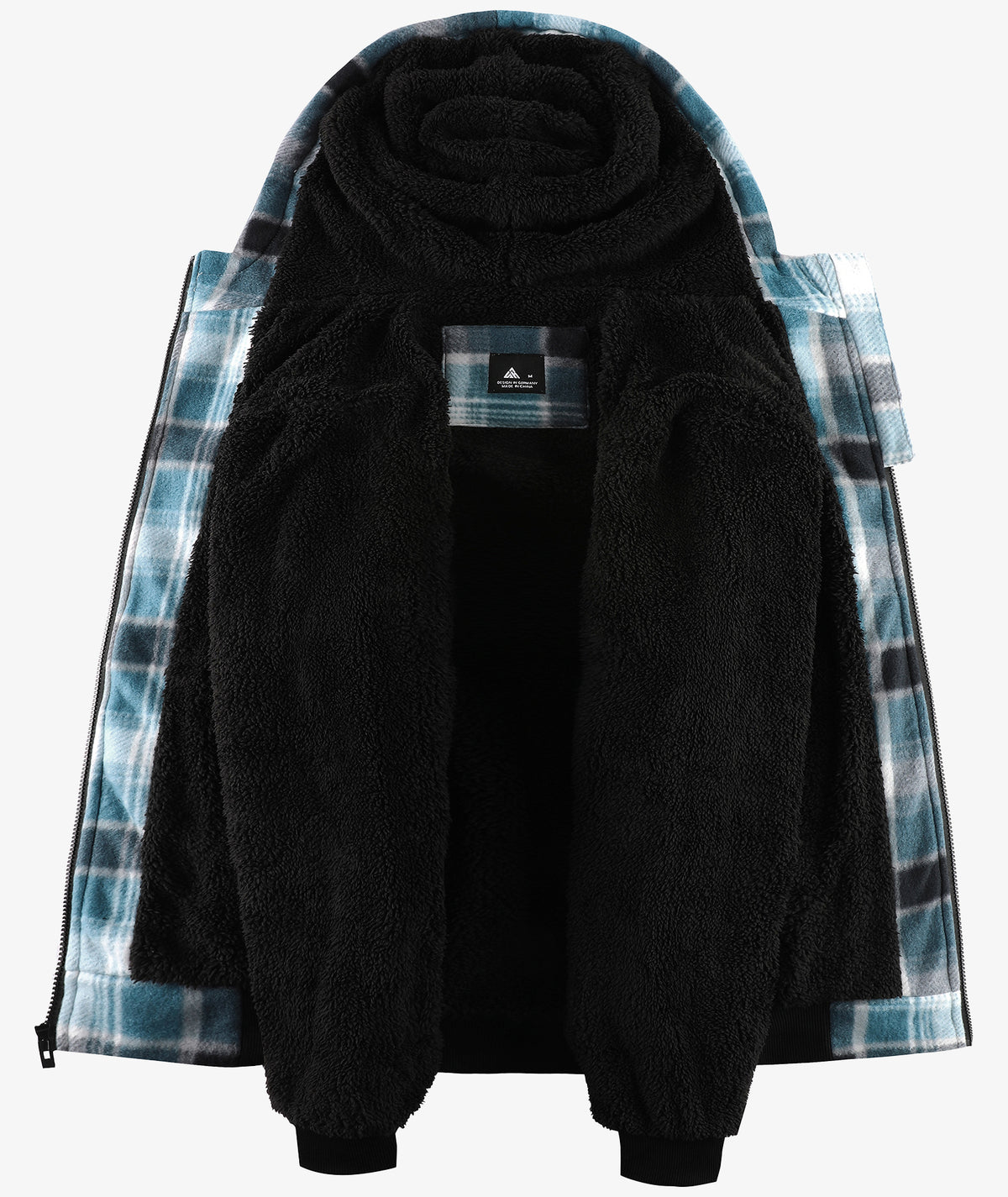 Chaqueta a cuadros con capucha y forro polar