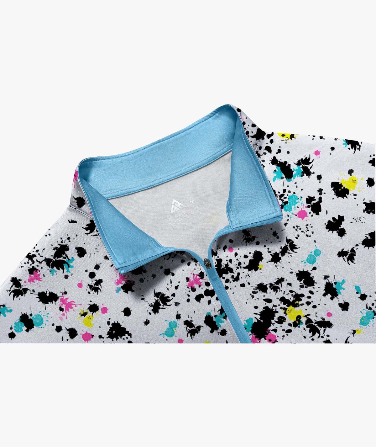 Polo con cremallera y estampado salpicado
