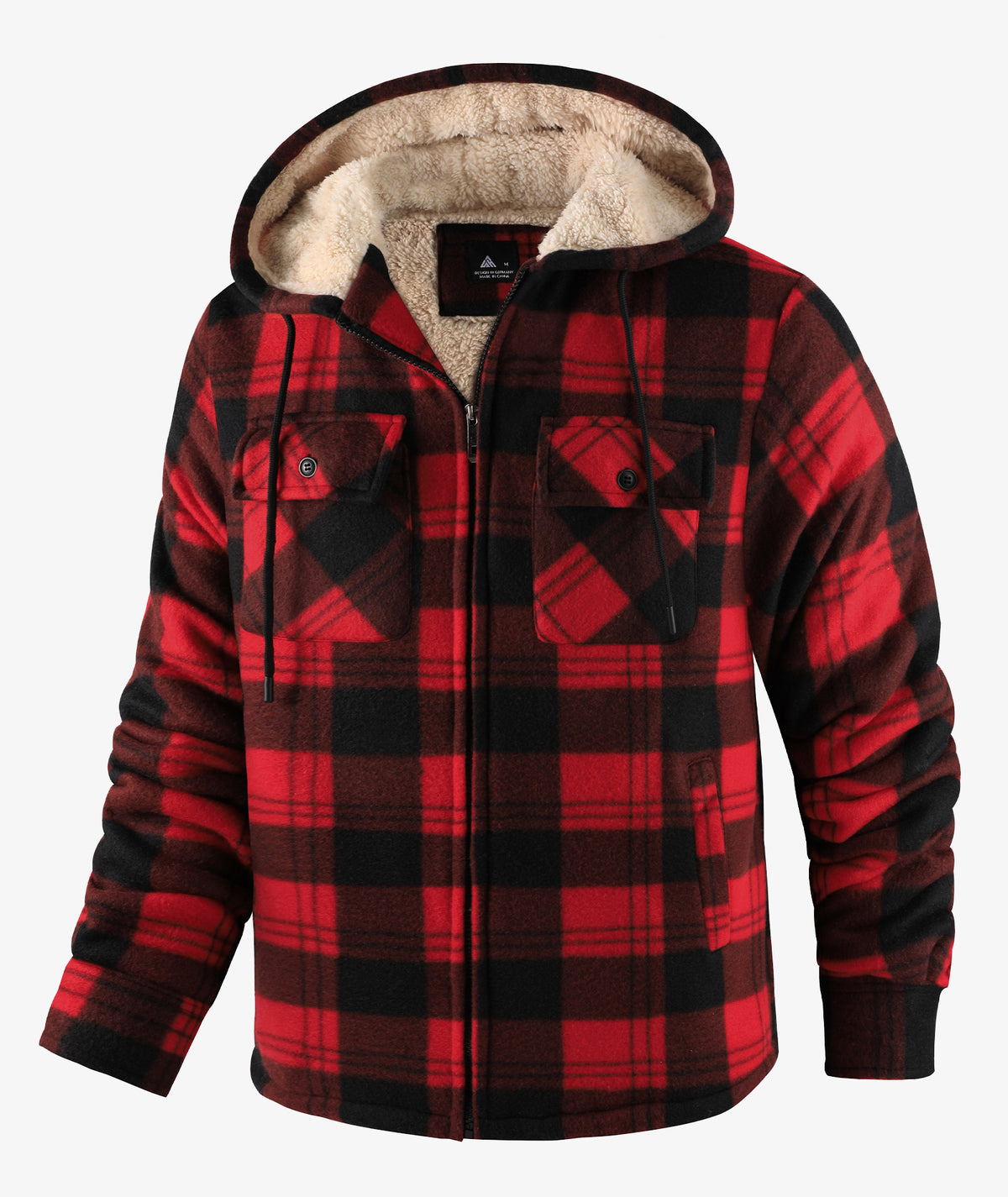 Plaid Sherpa Pocket Hoodie