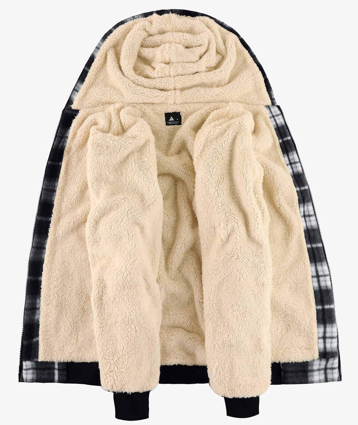 Plaid Sherpa Full-Zip Hoodie