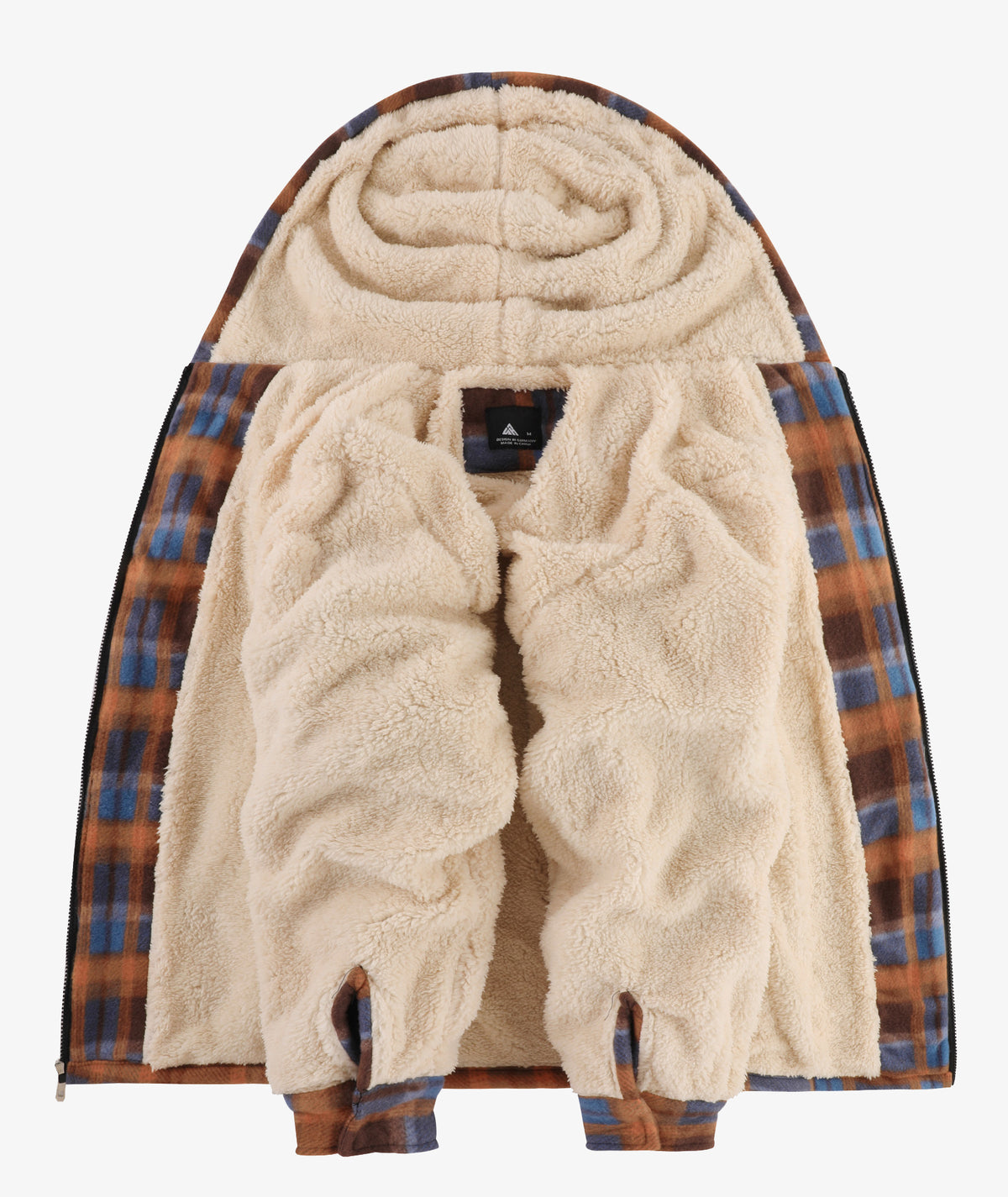 Plaid Sherpa Pocket Hoodie