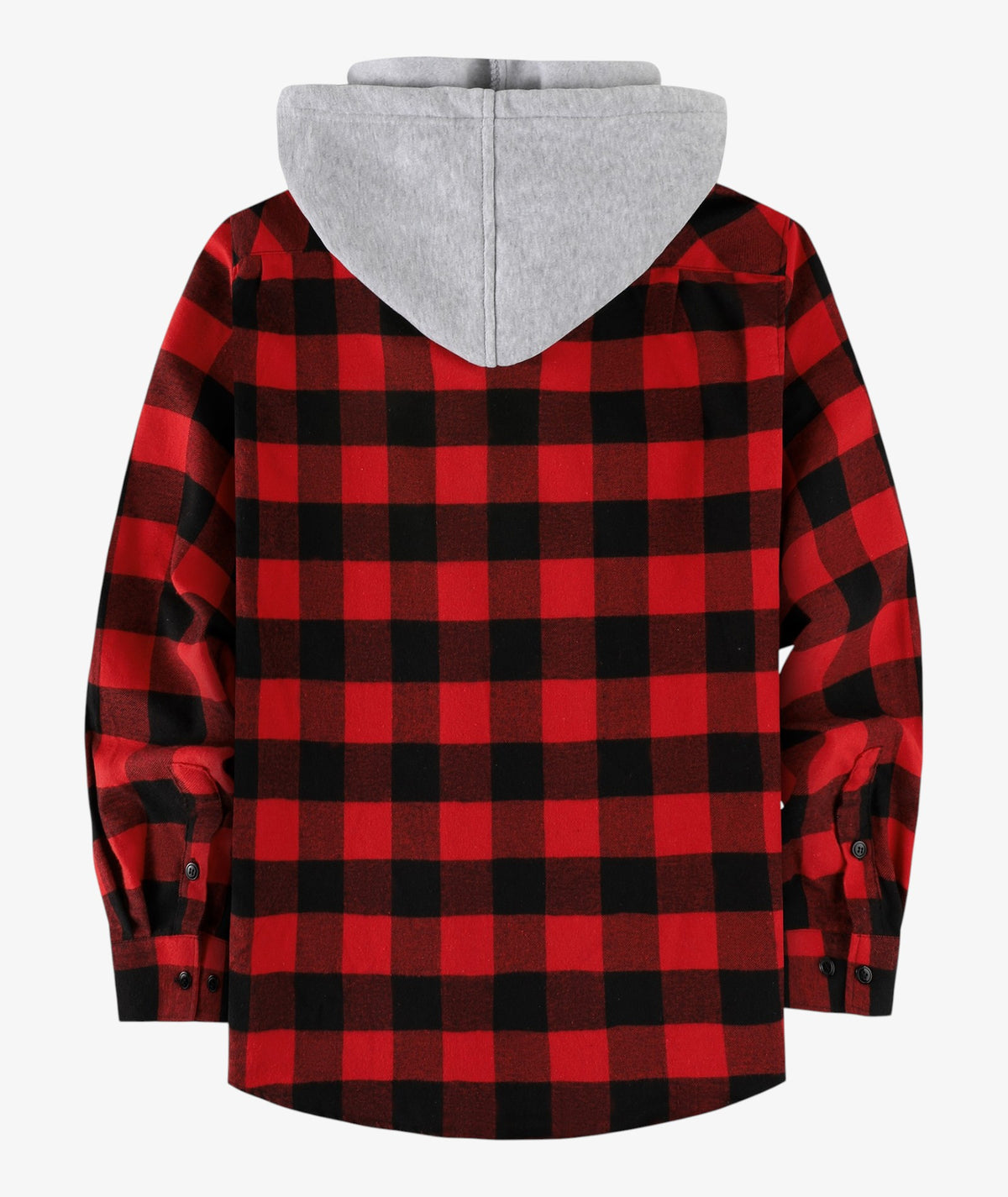 Layered Plaid Hooded Shirt
