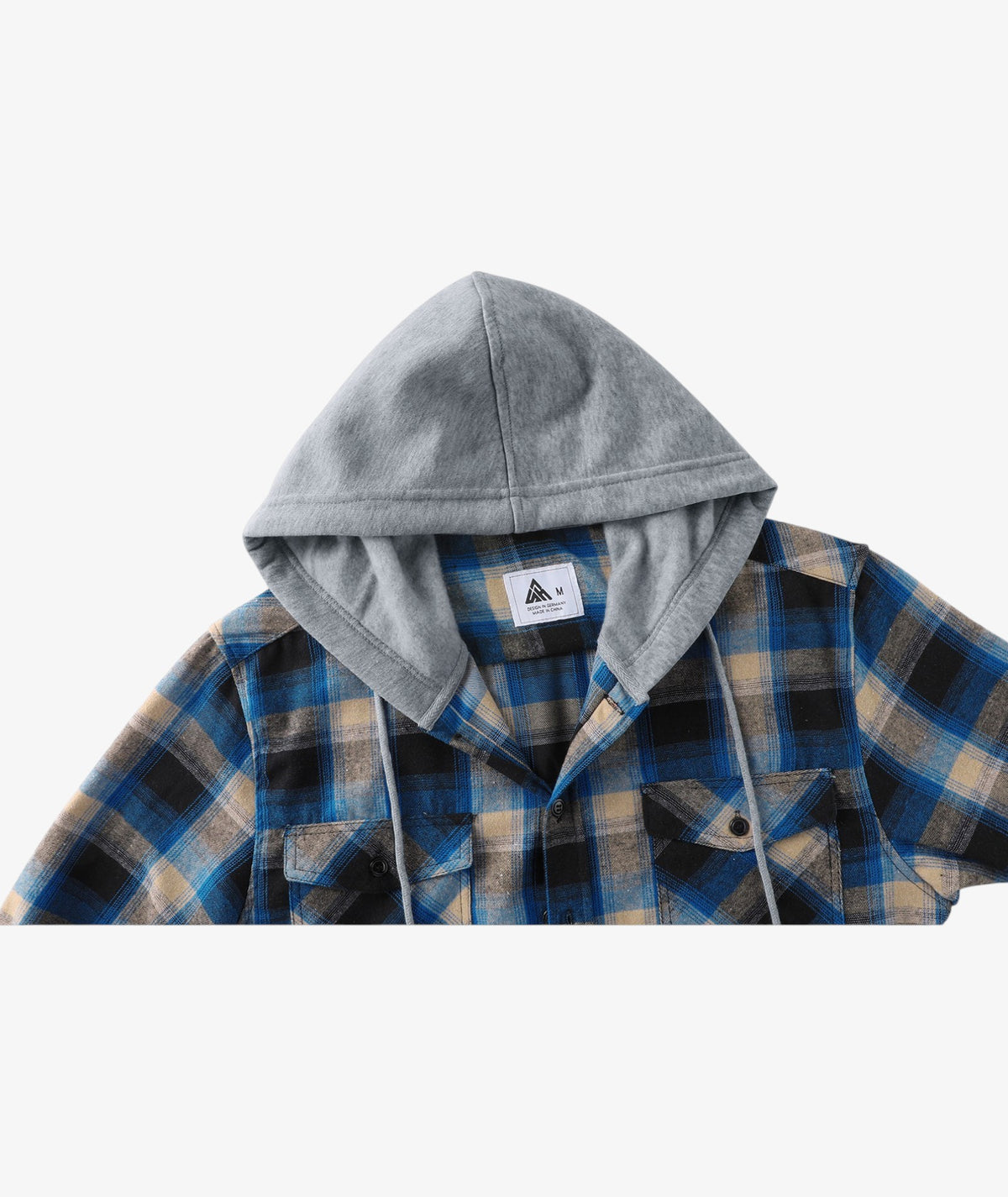 Layered Plaid Hooded Shirt