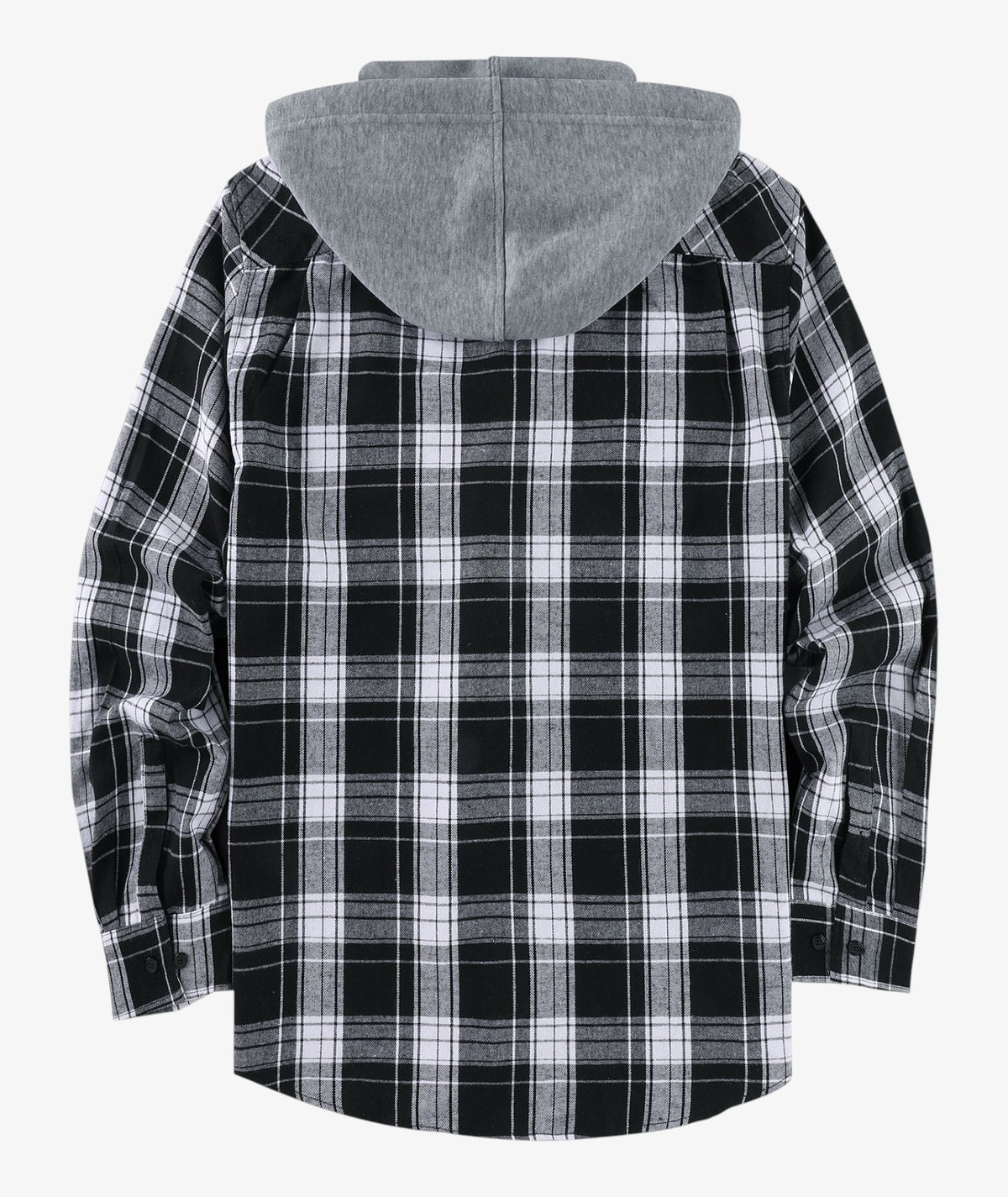 Layered Plaid Hooded Shirt