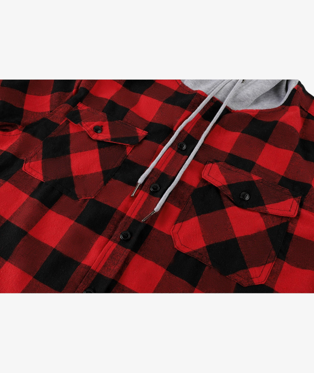 Layered Plaid Hooded Shirt