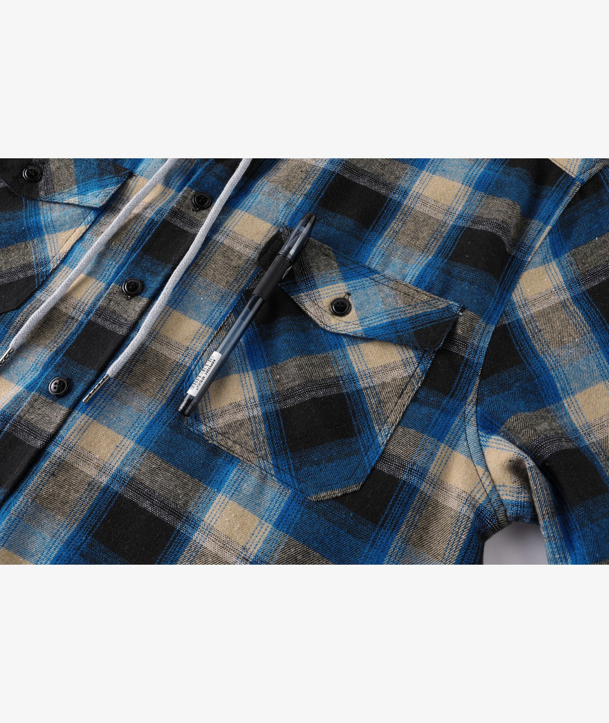Layered Plaid Hooded Shirt
