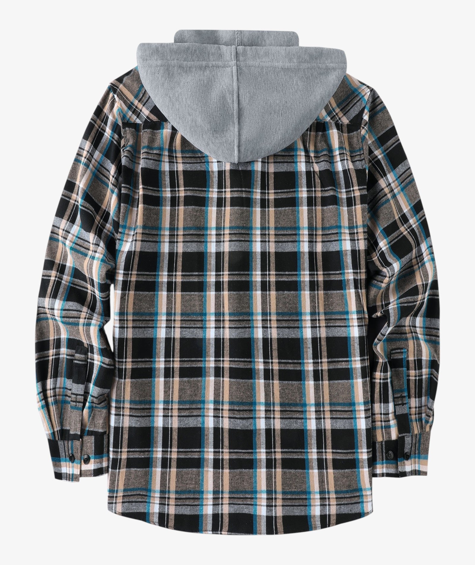 Layered Plaid Hooded Shirt