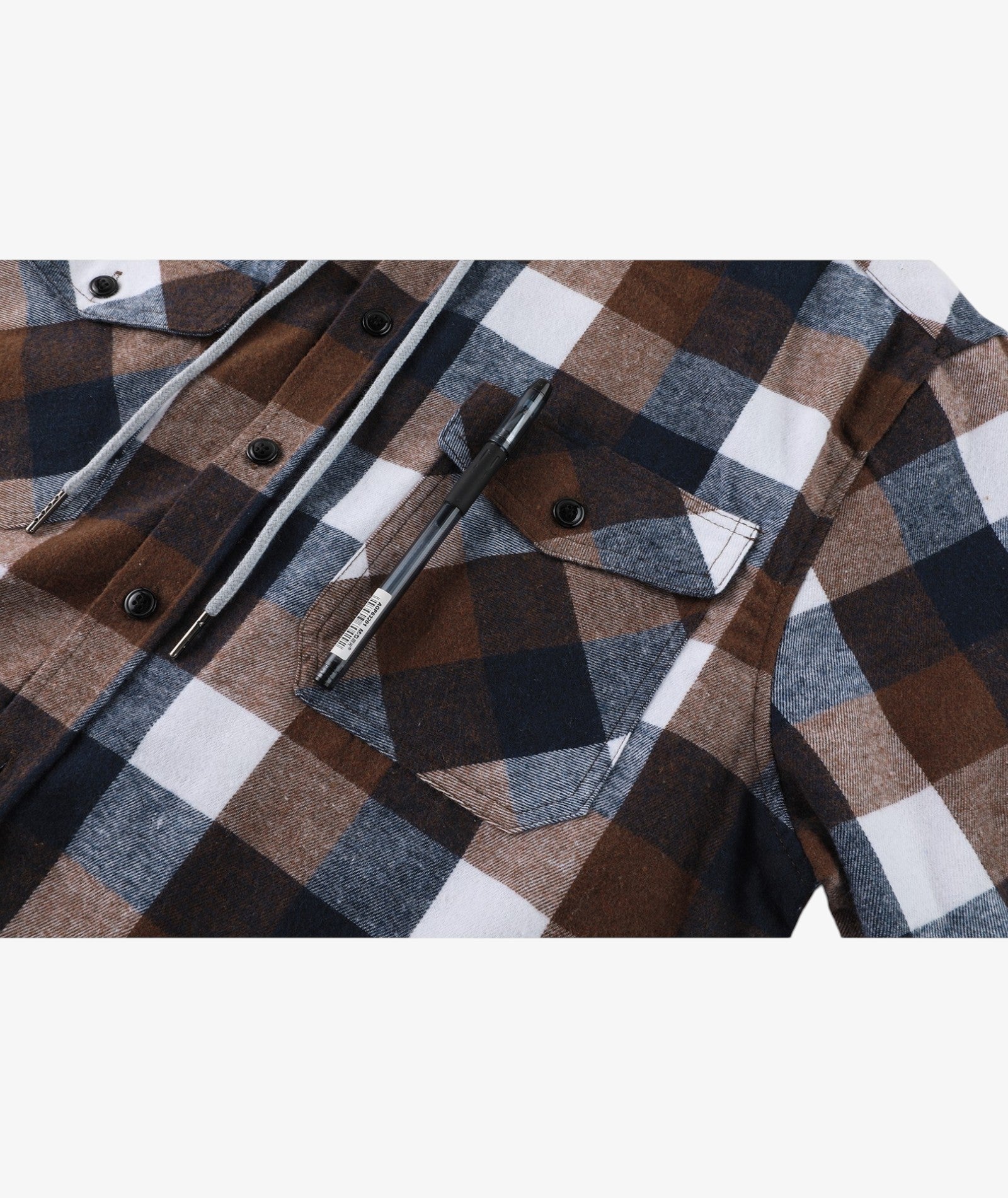 Layered Plaid Hooded Shirt