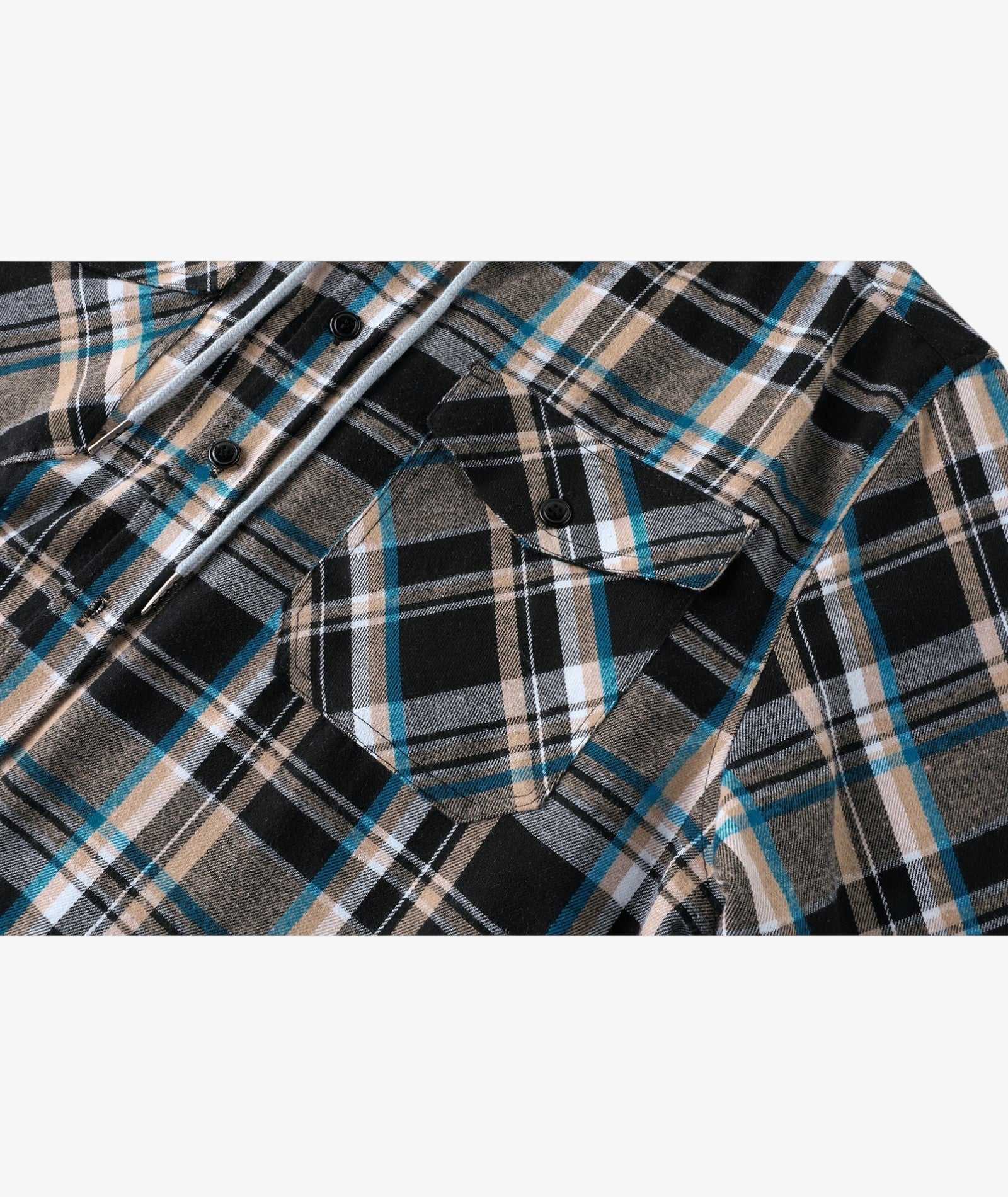 Layered Plaid Hooded Shirt