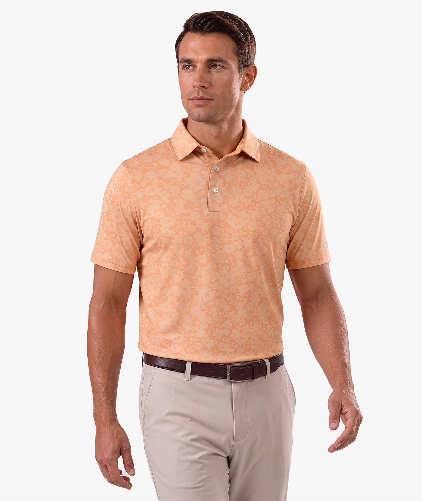 Peach Bloom Golf Polo