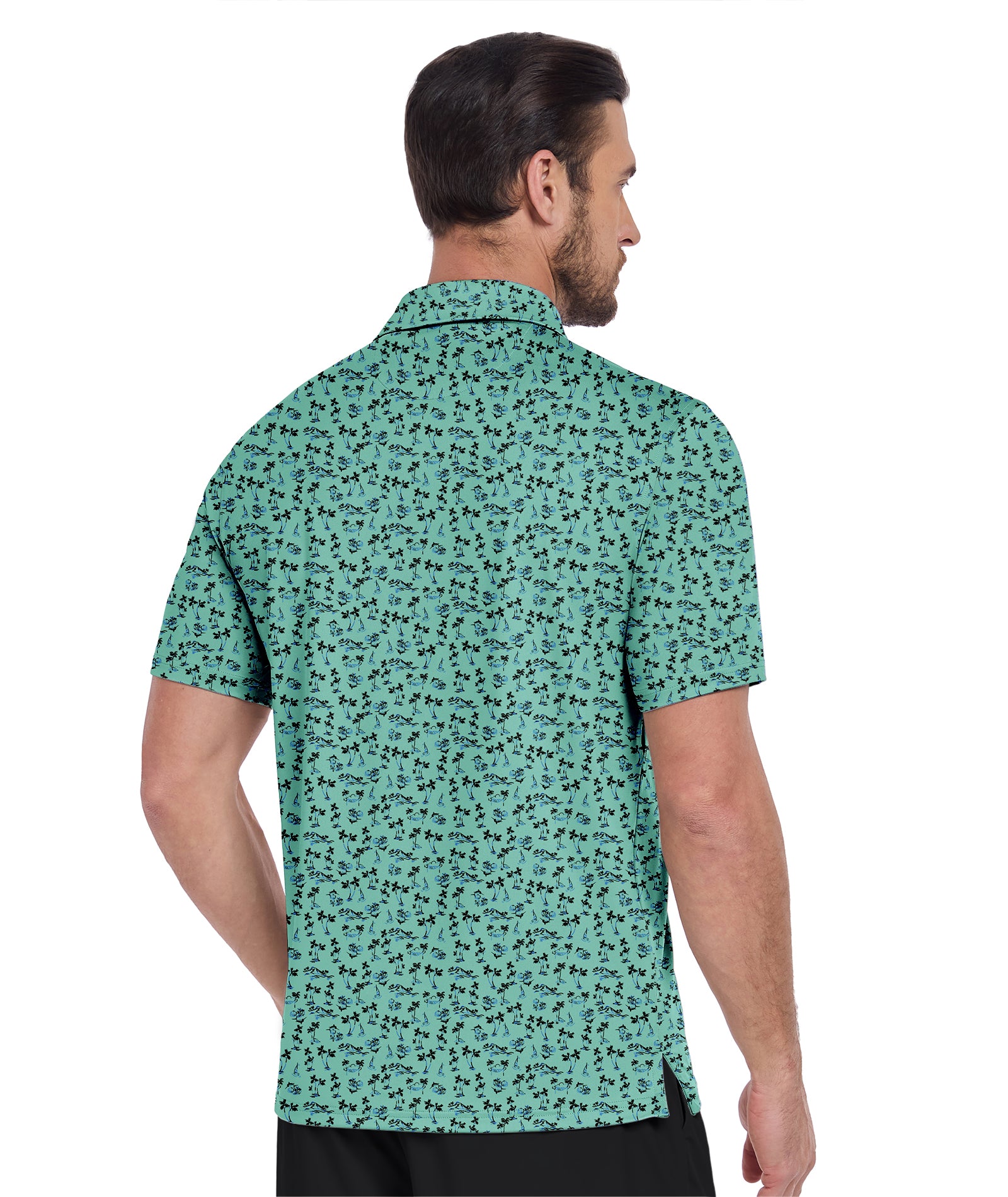 ZITY Botanical Print Golf Polo