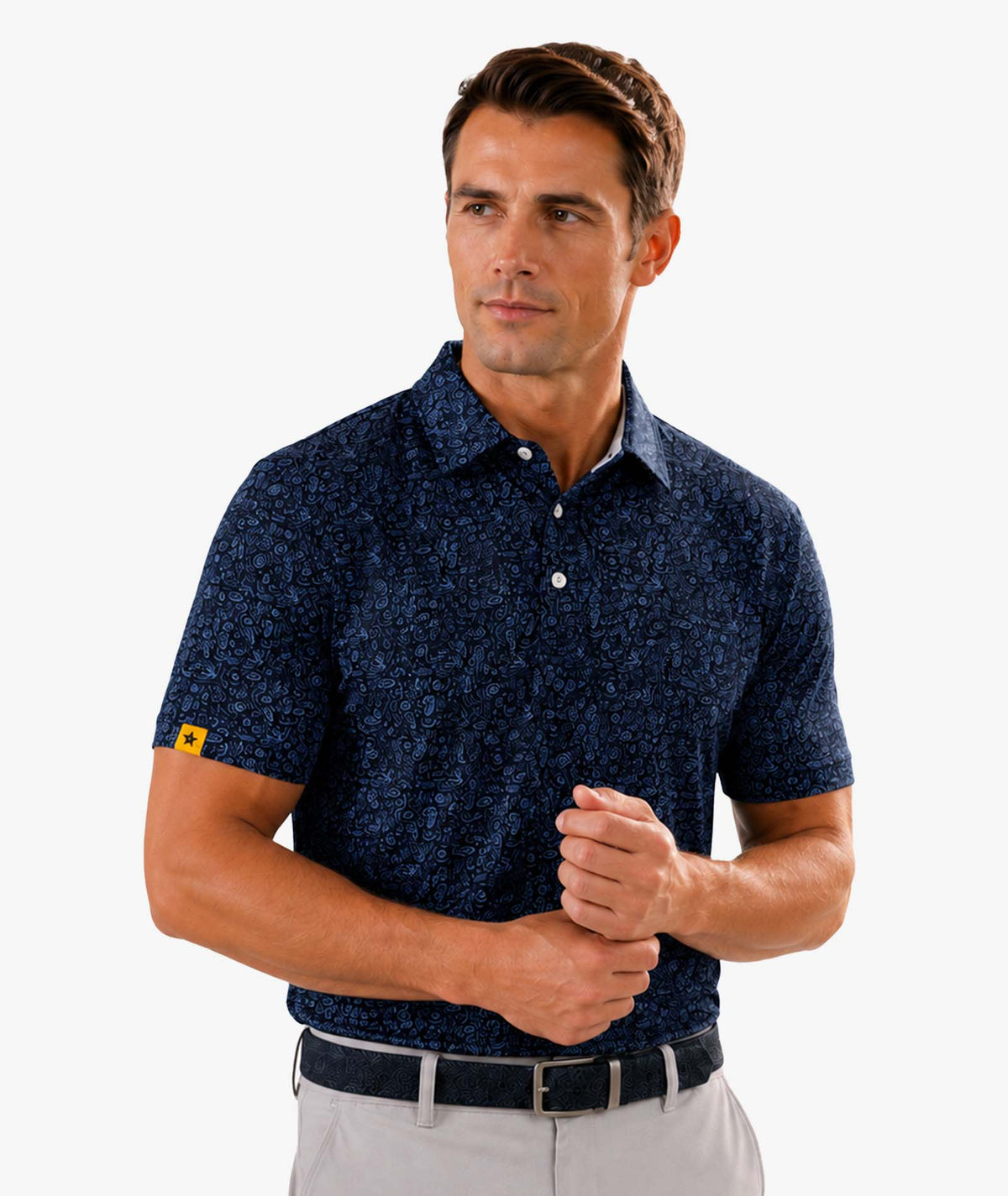 ZITY Wave Print Golf Polo