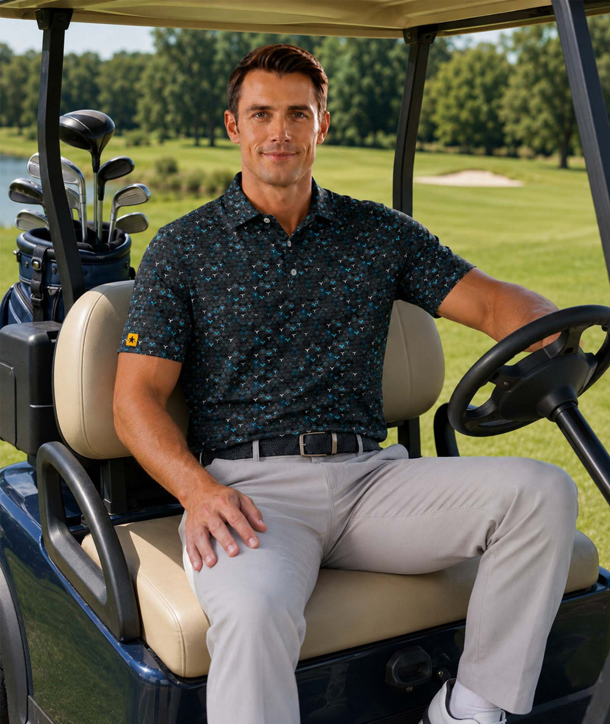 ZITY Shadow Matrix Golf Polo