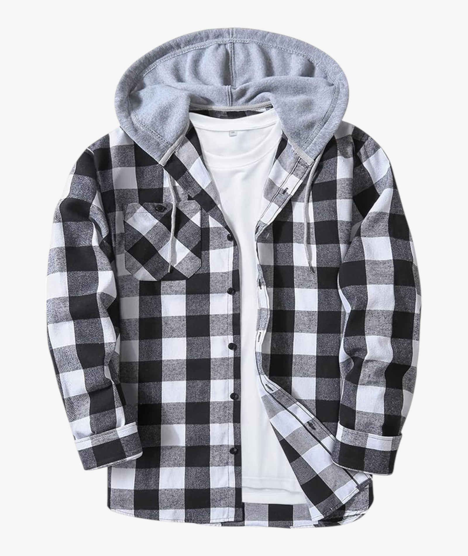 Camisa a cuadros con capucha