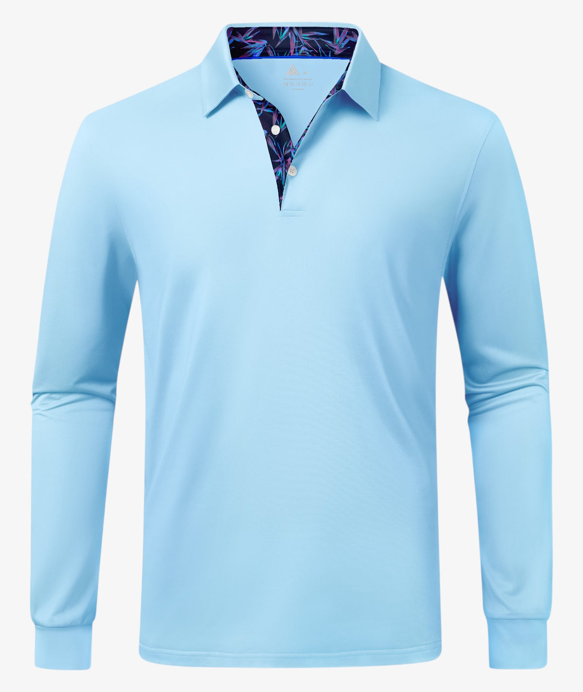 Purple Tropical Leaf Collar Polo