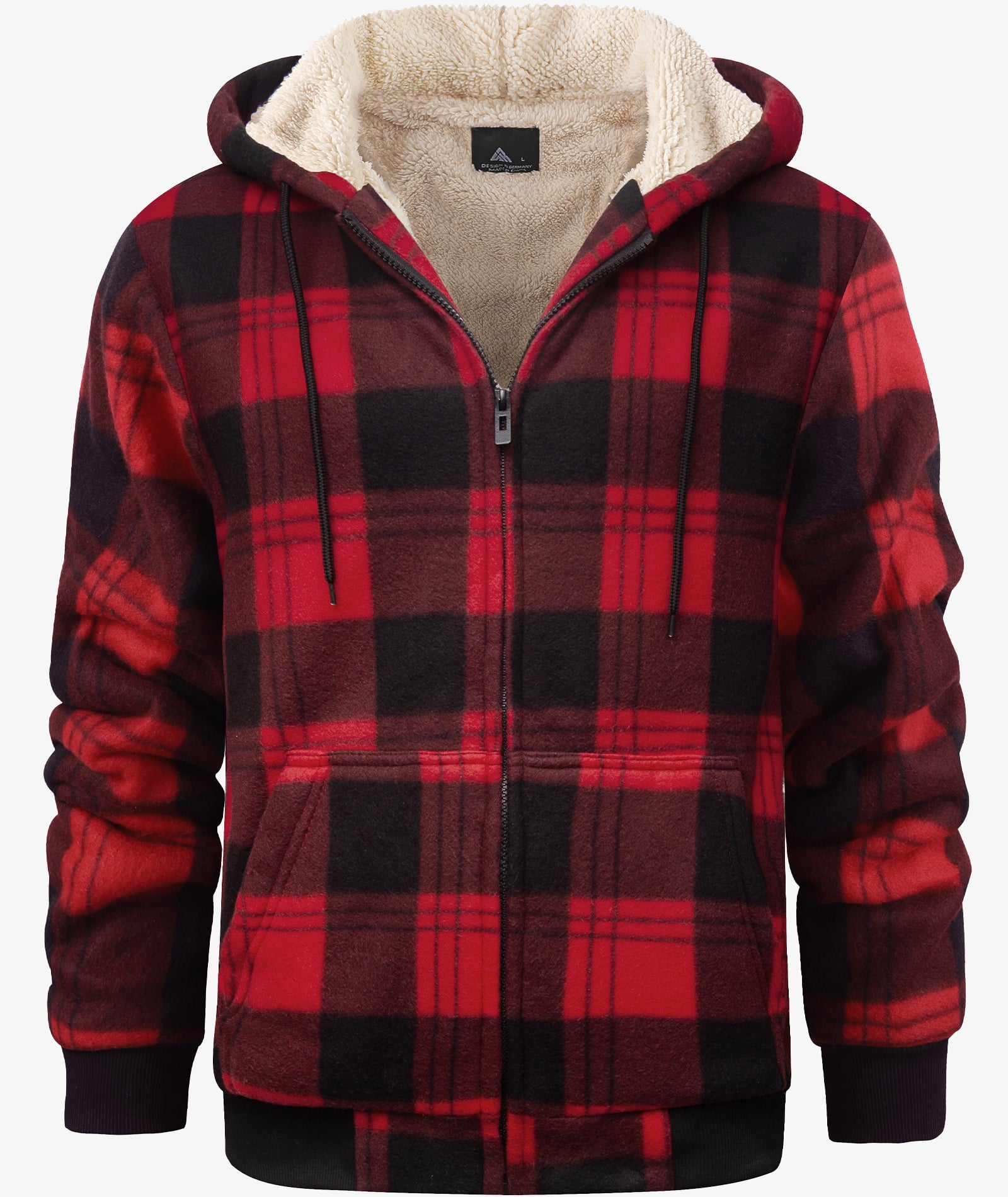 Plaid Sherpa Full-Zip Hoodie