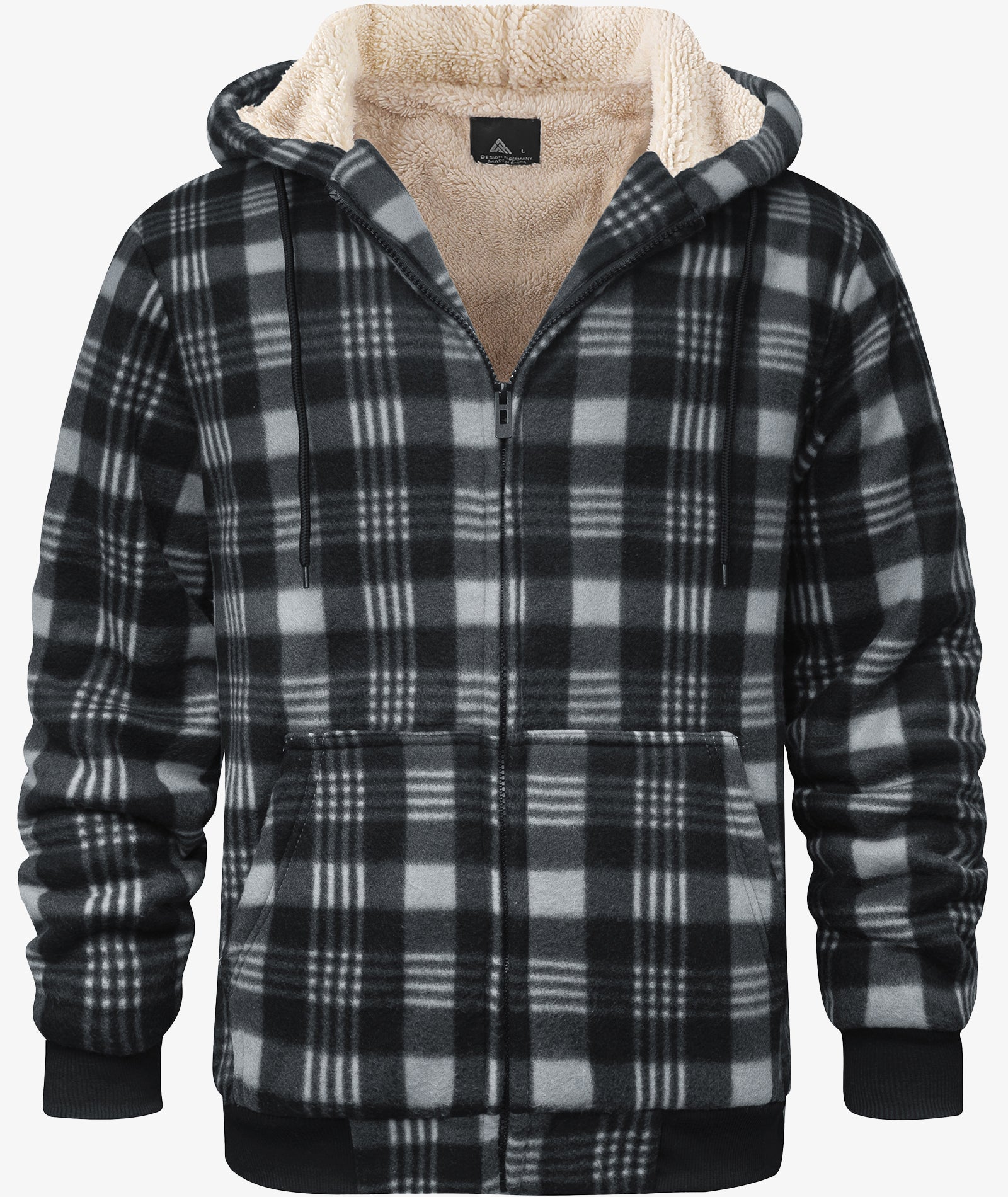 Plaid Sherpa Full-Zip Hoodie