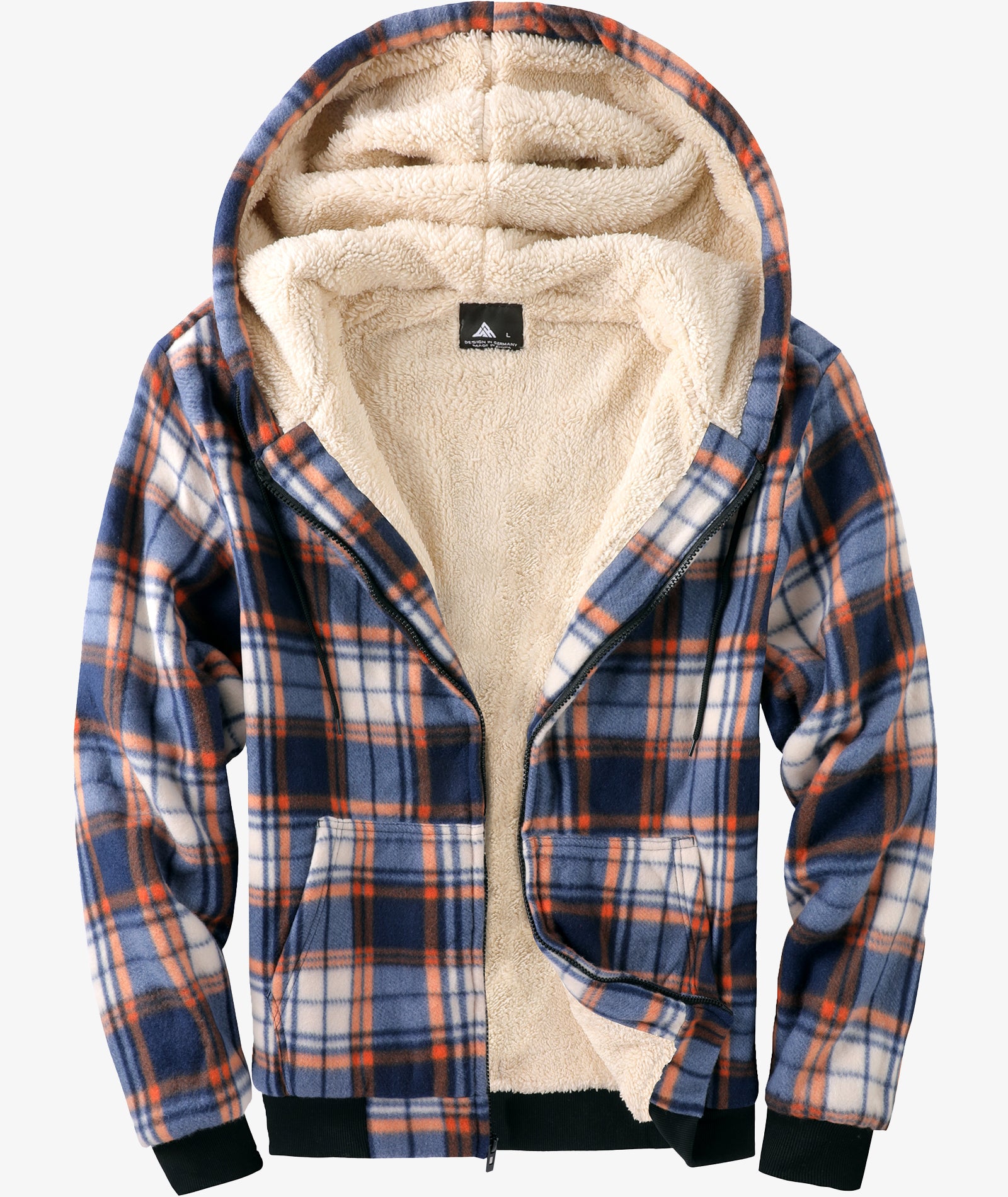 Plaid Sherpa Full-Zip Hoodie