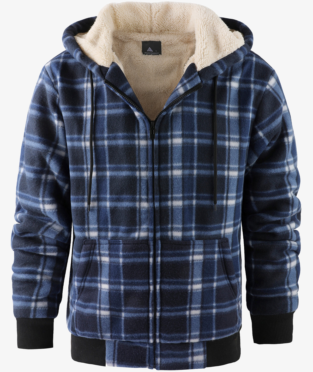 Plaid Sherpa Full-Zip Hoodie