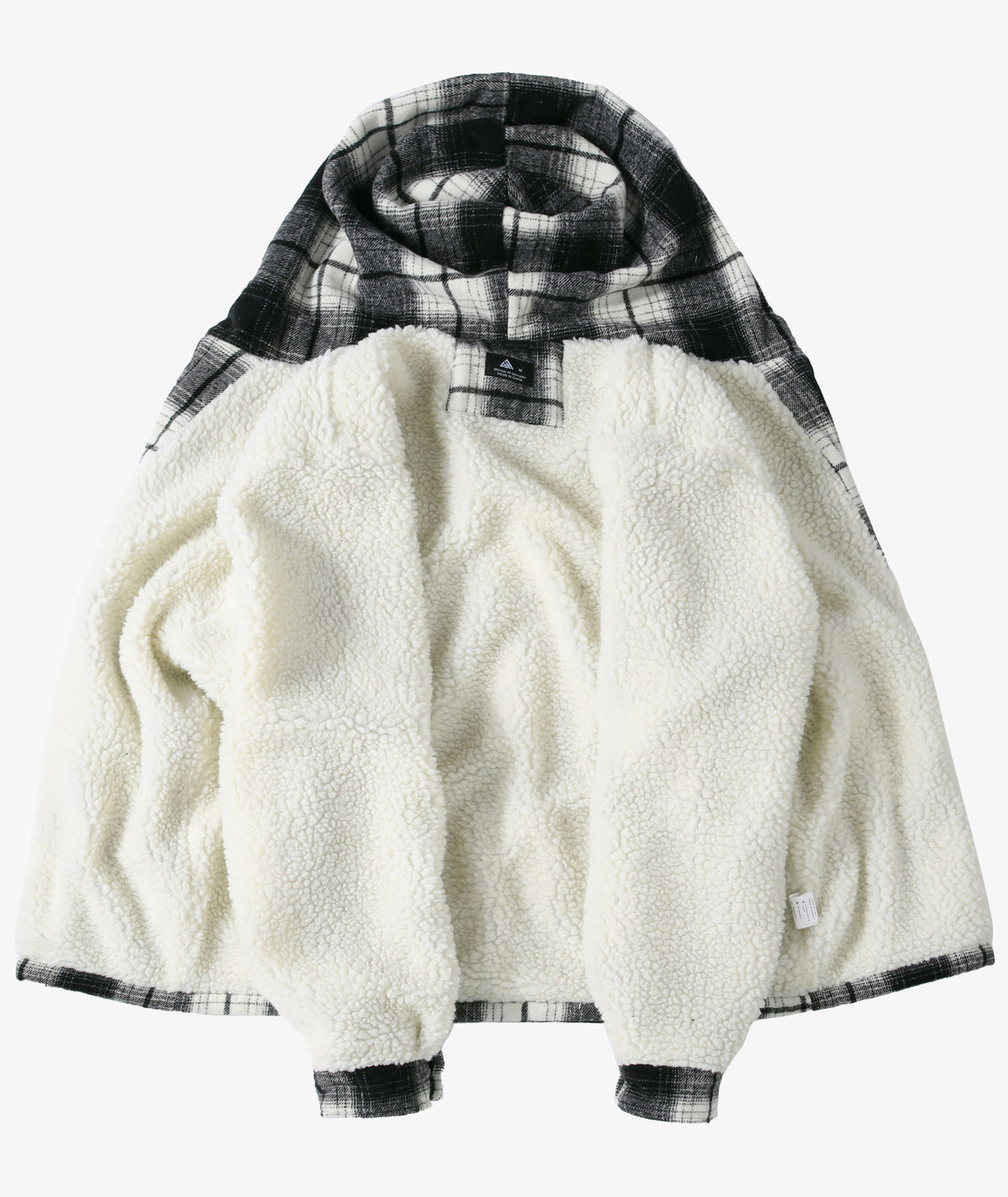 Sherpa-Lined Plaid Hooded Jacket