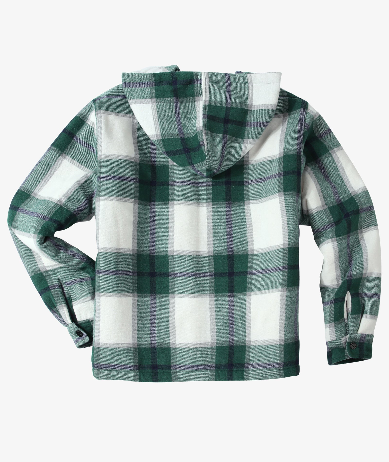 Sherpa-Lined Plaid Hooded Jacket
