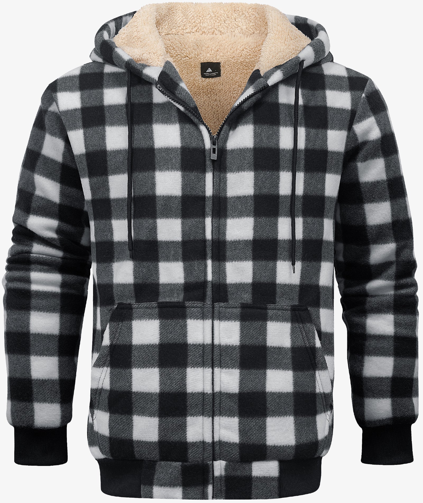 Plaid Sherpa Full-Zip Hoodie
