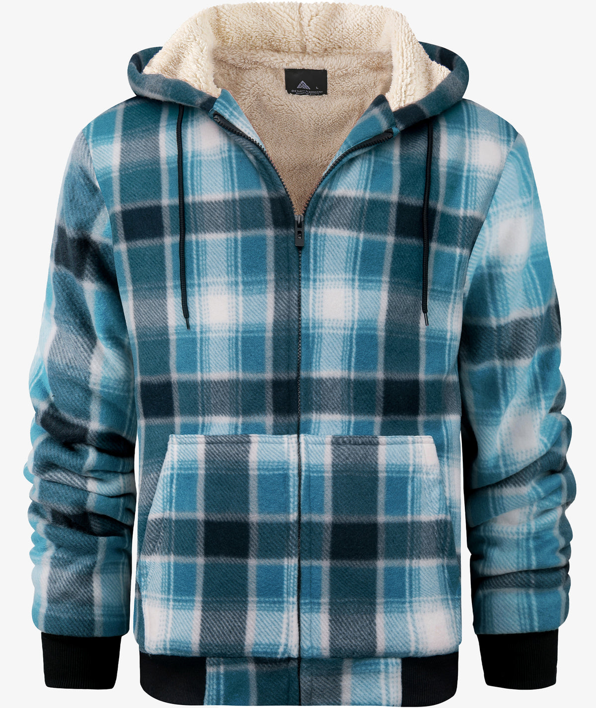 Plaid Sherpa Full-Zip Hoodie