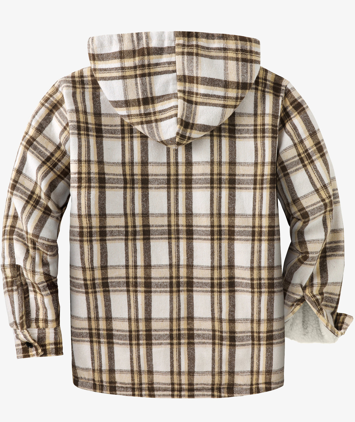 Sherpa-Lined Plaid Hooded Jacket