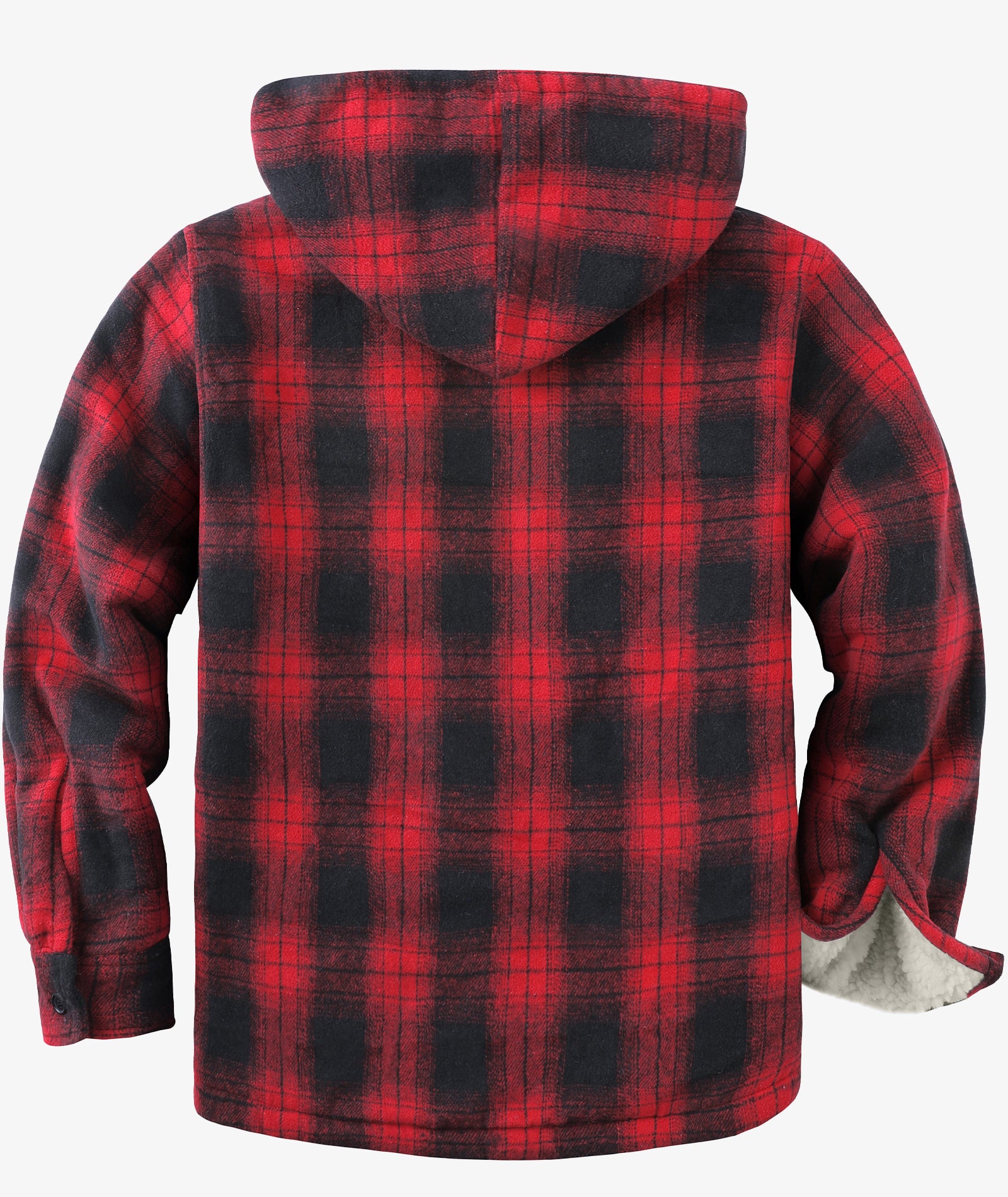 Sherpa-Lined Plaid Hooded Jacket
