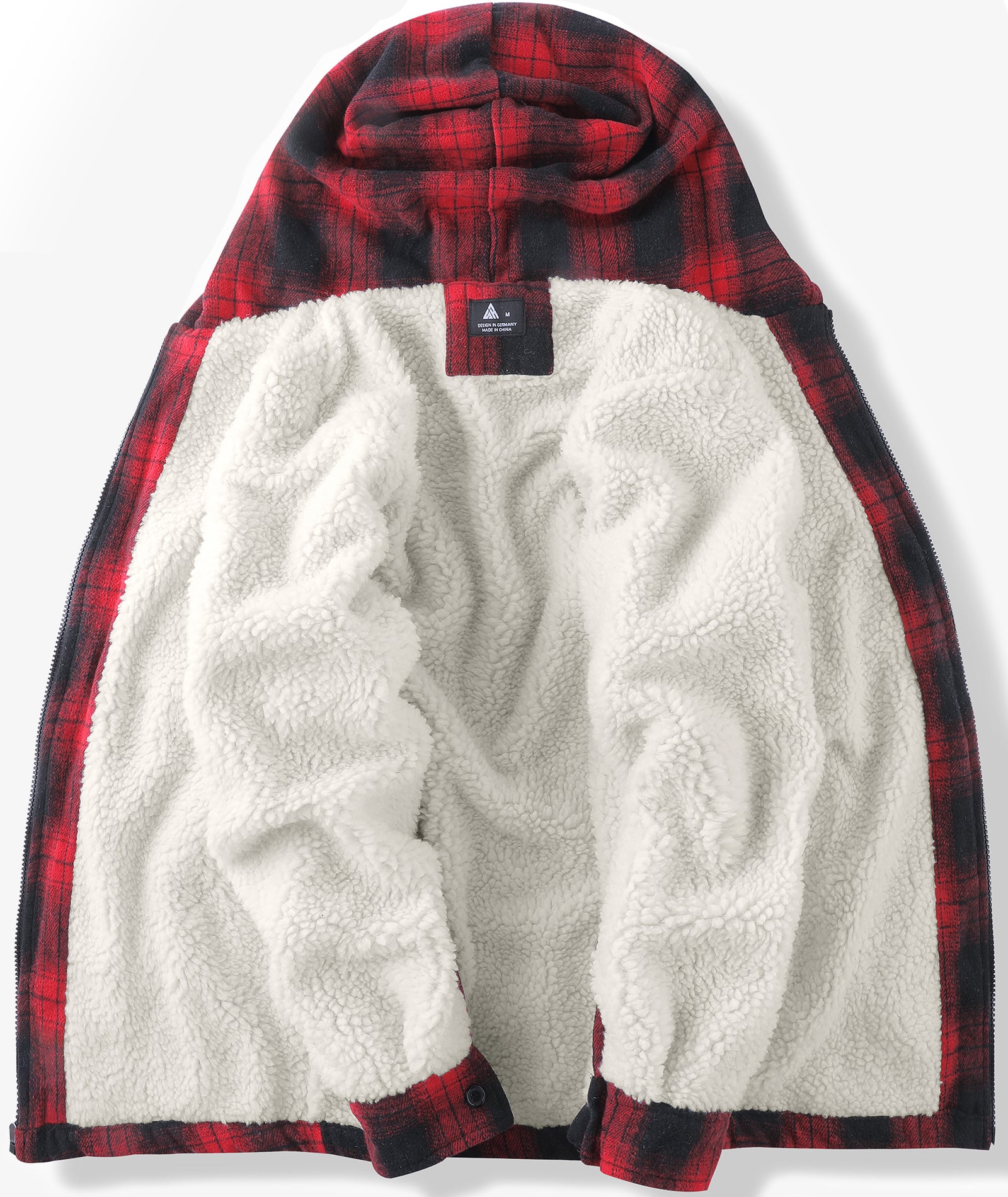 Sherpa-Lined Plaid Hooded Jacket