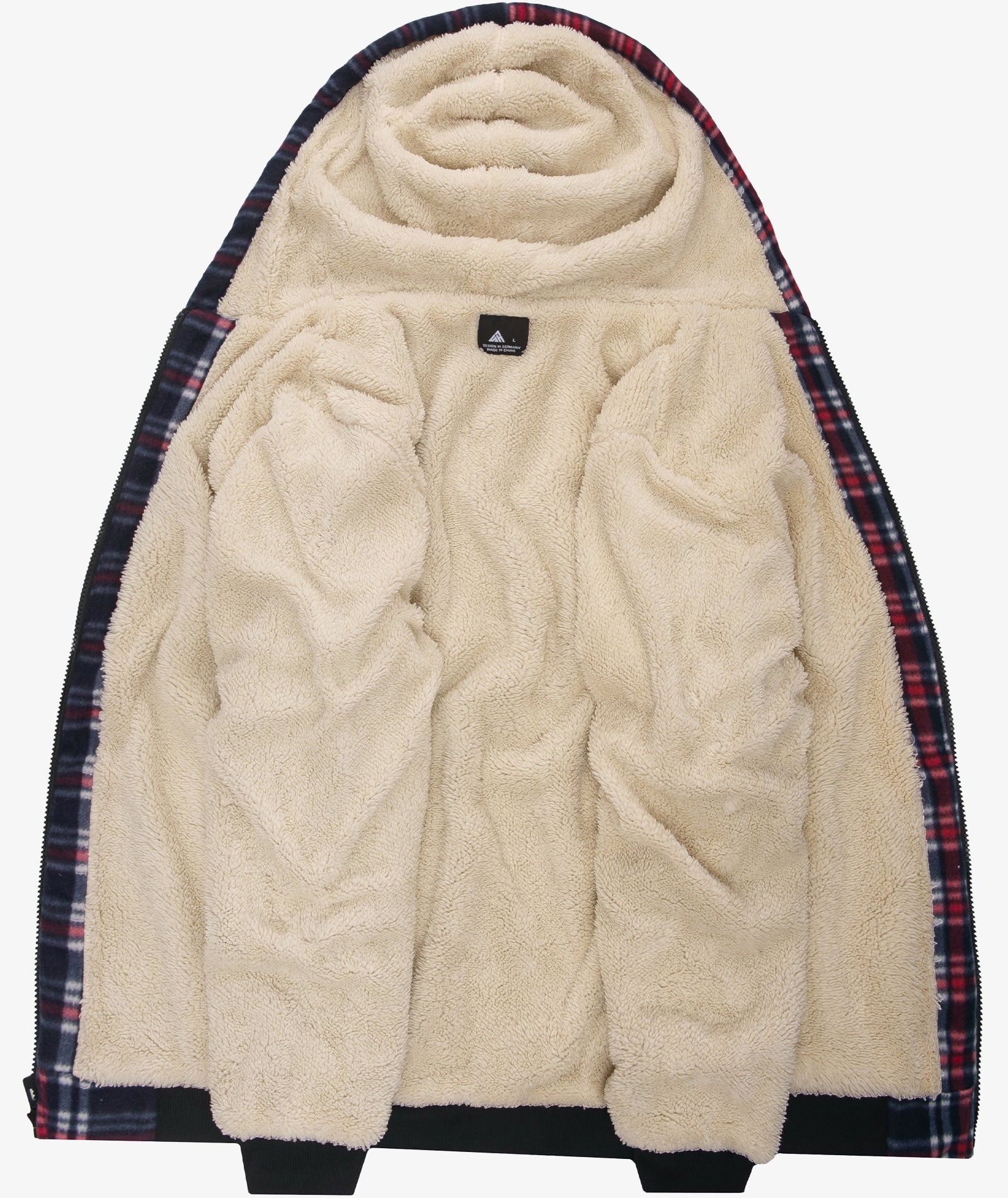 Plaid Sherpa Full-Zip Hoodie