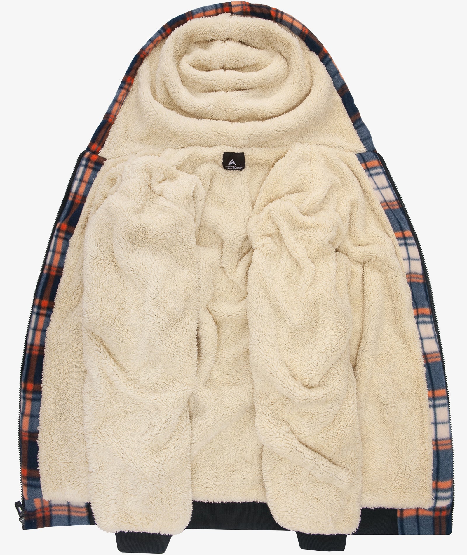 Plaid Sherpa Full-Zip Hoodie