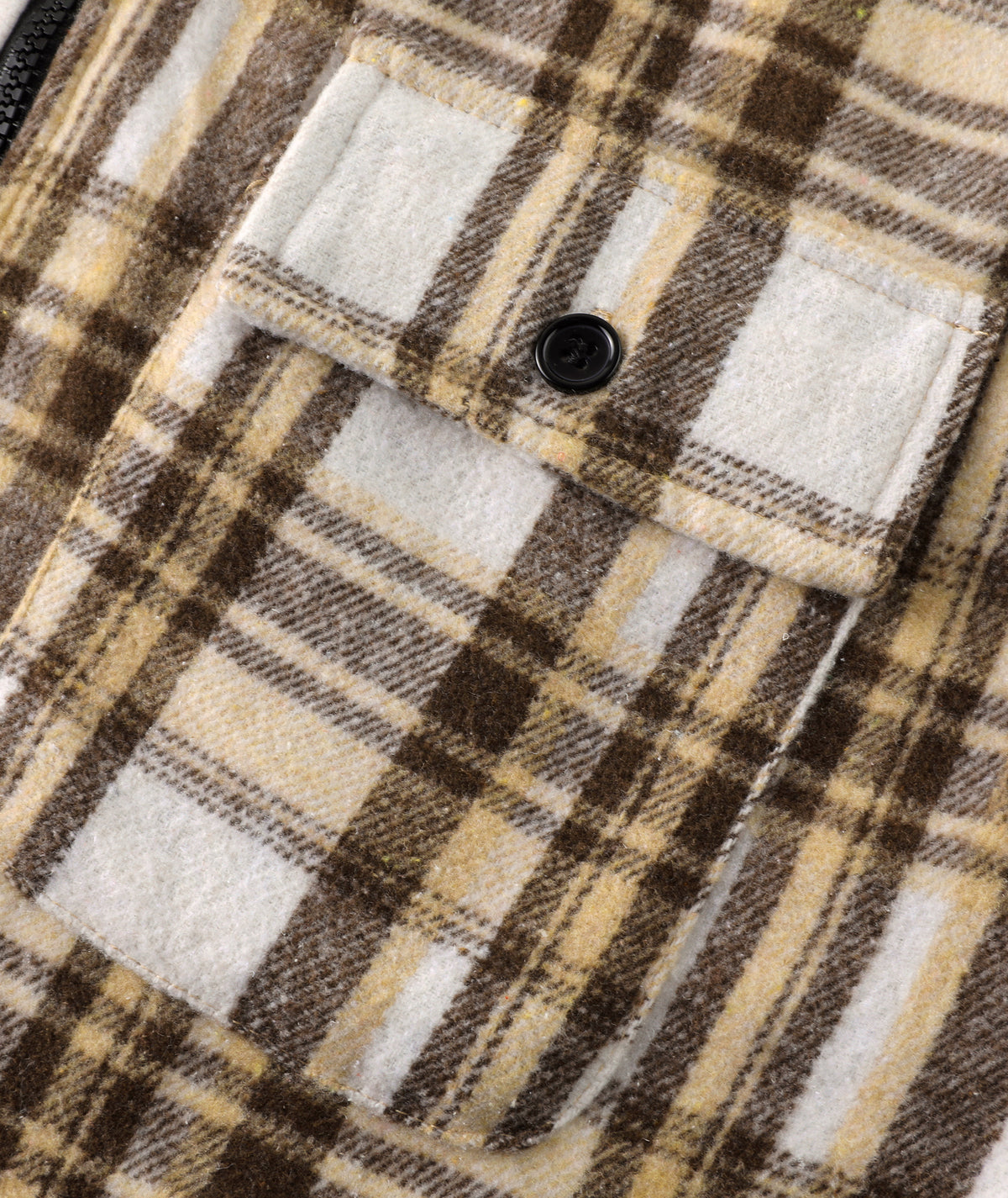 Sherpa-Lined Plaid Hooded Jacket