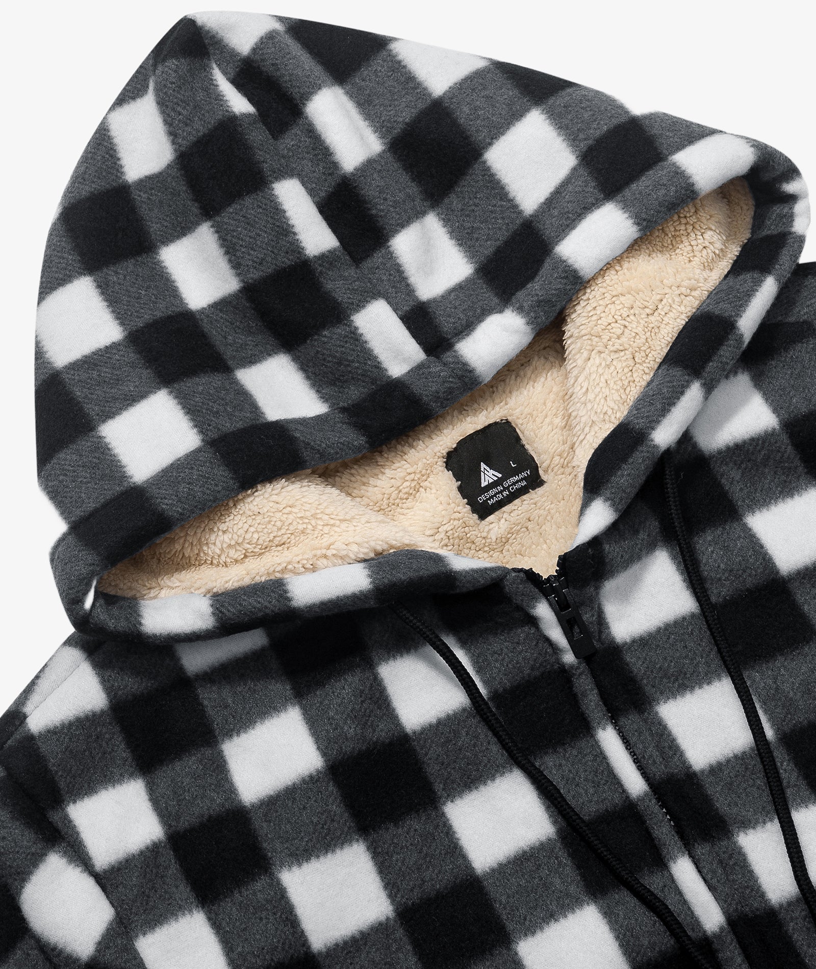 Plaid Sherpa Full-Zip Hoodie