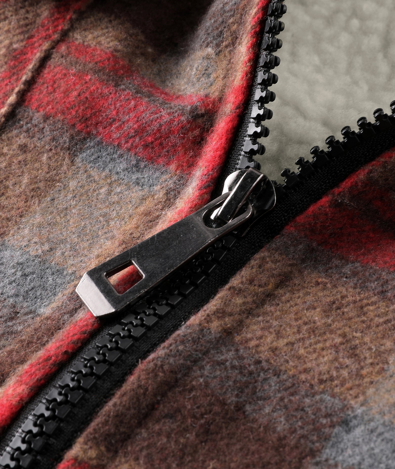 Sherpa-Lined Plaid Hooded Jacket