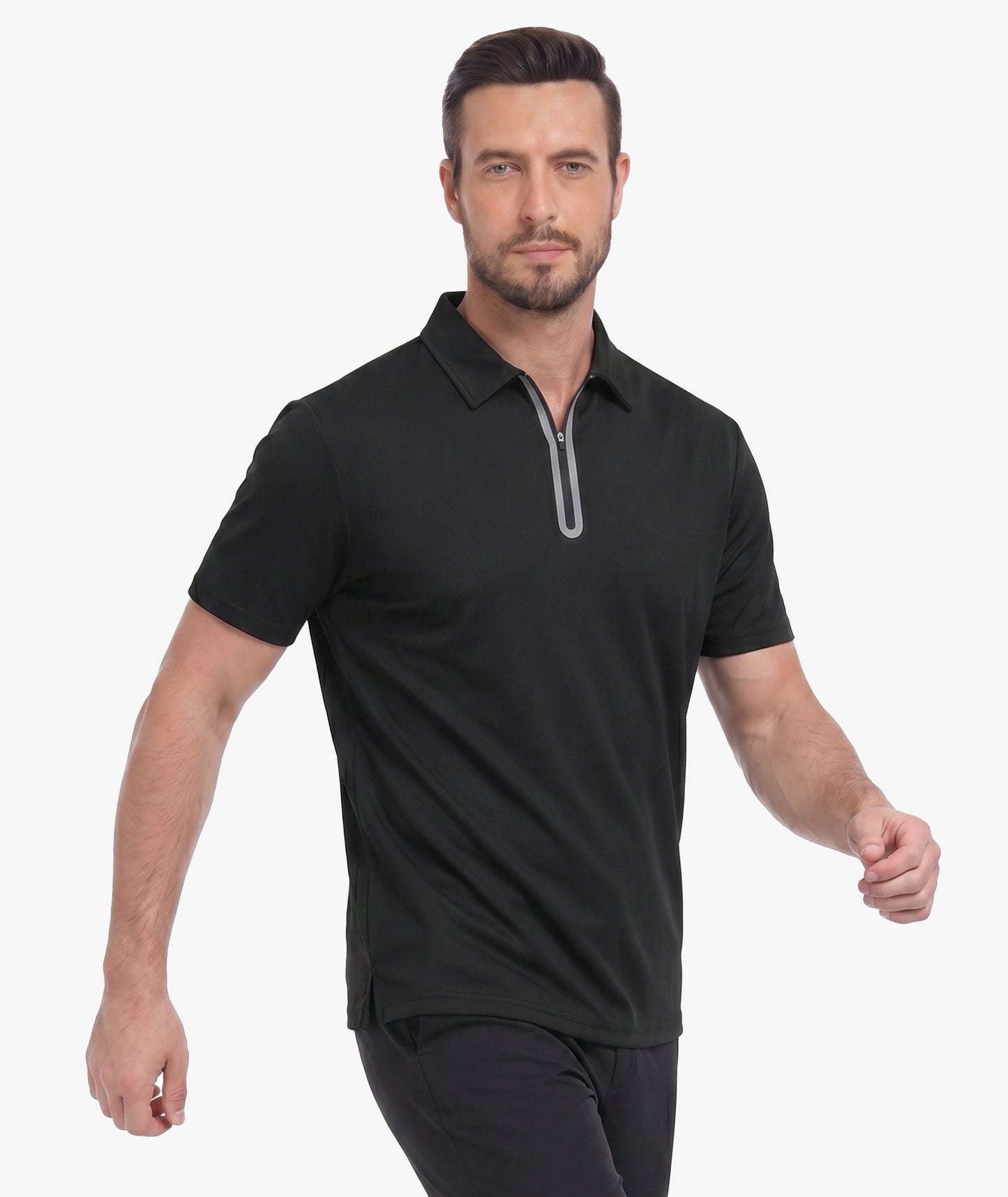 Polo de performance à col zippé